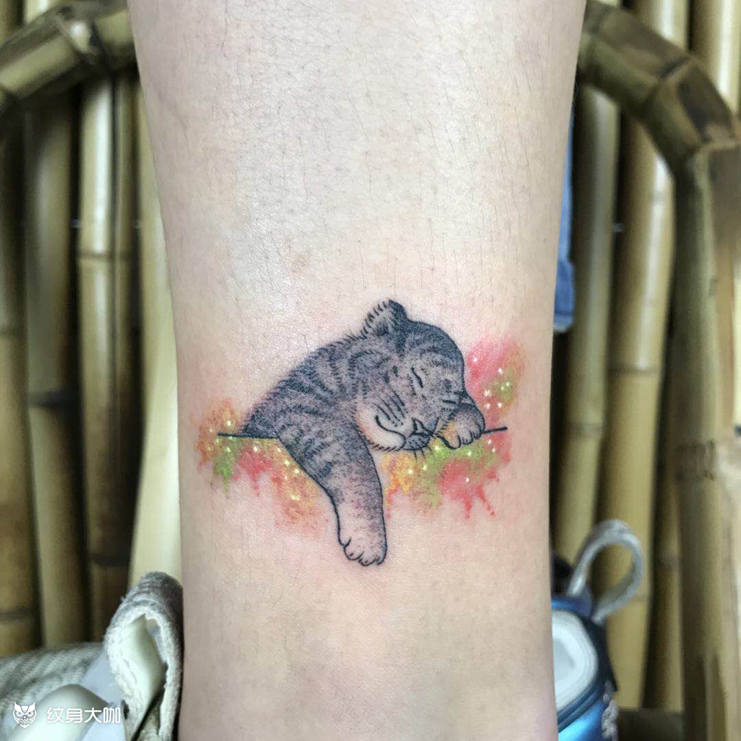 小老虎_纹身图案手稿图片_李宗旭的纹身作品集