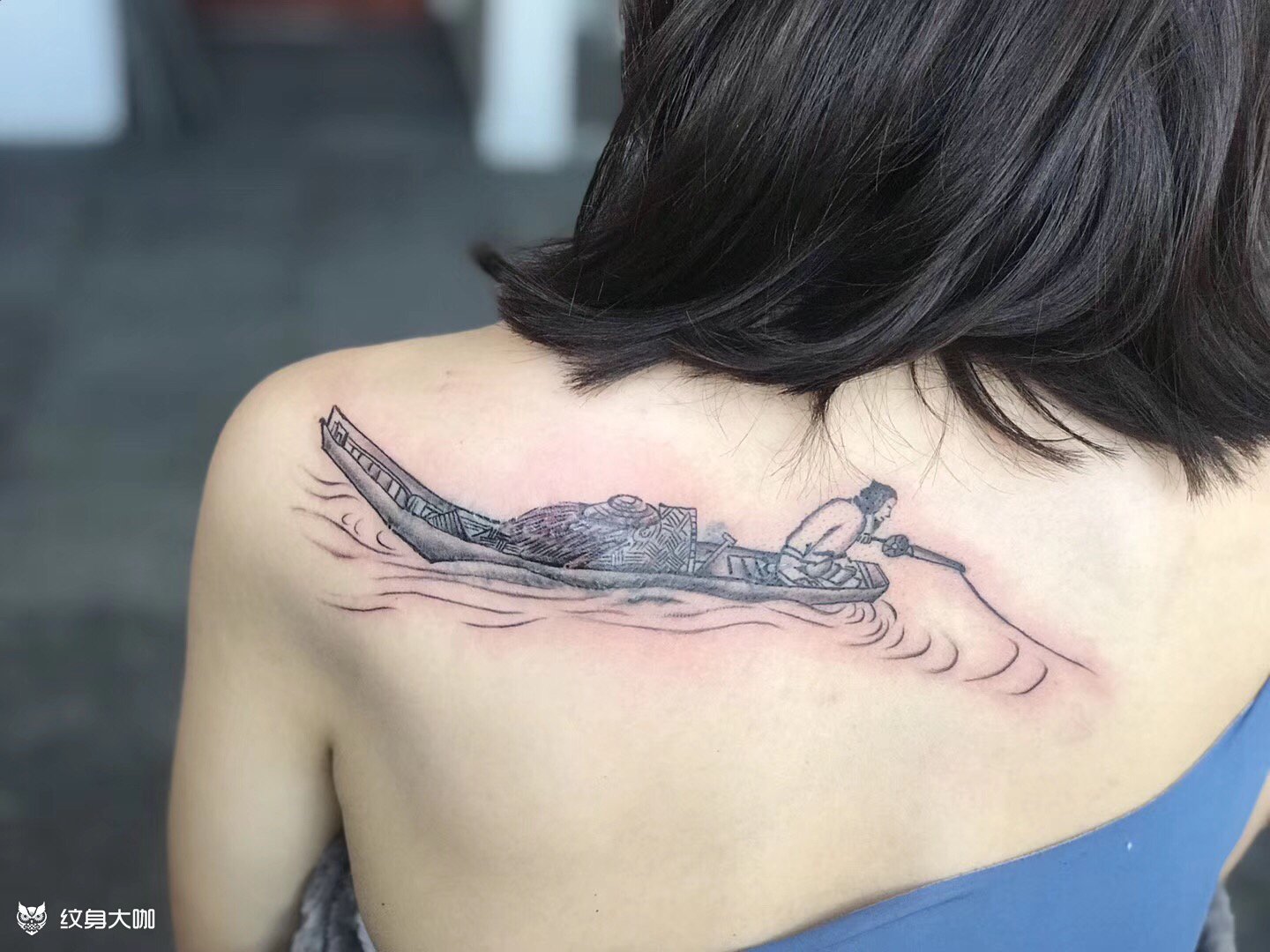 寒江独钓_纹身图案手稿图片_陆宇的纹身作品集