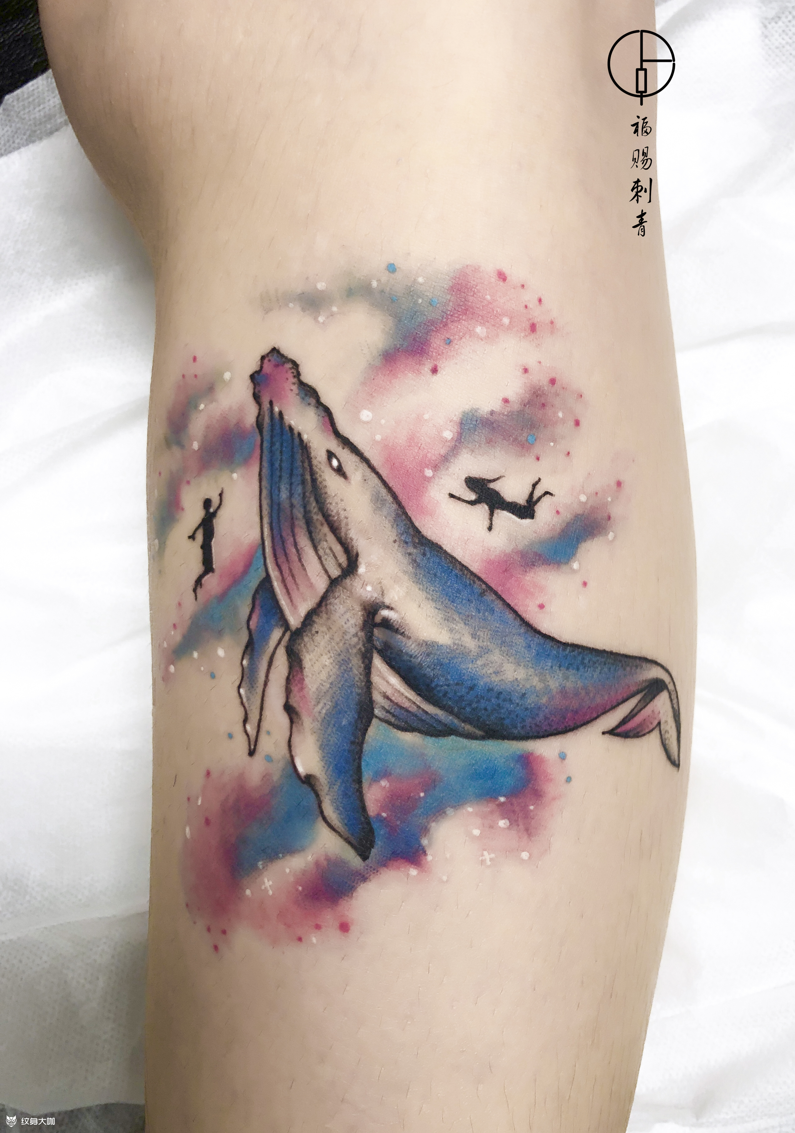 水彩鲸鱼_纹身吧社区 - 纹身大咖