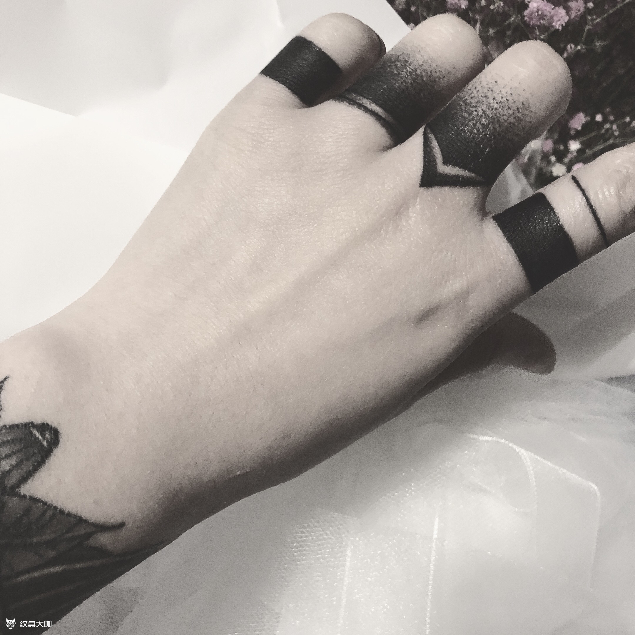 手指盖图_纹身图案手稿图片_青羽的纹身作品集