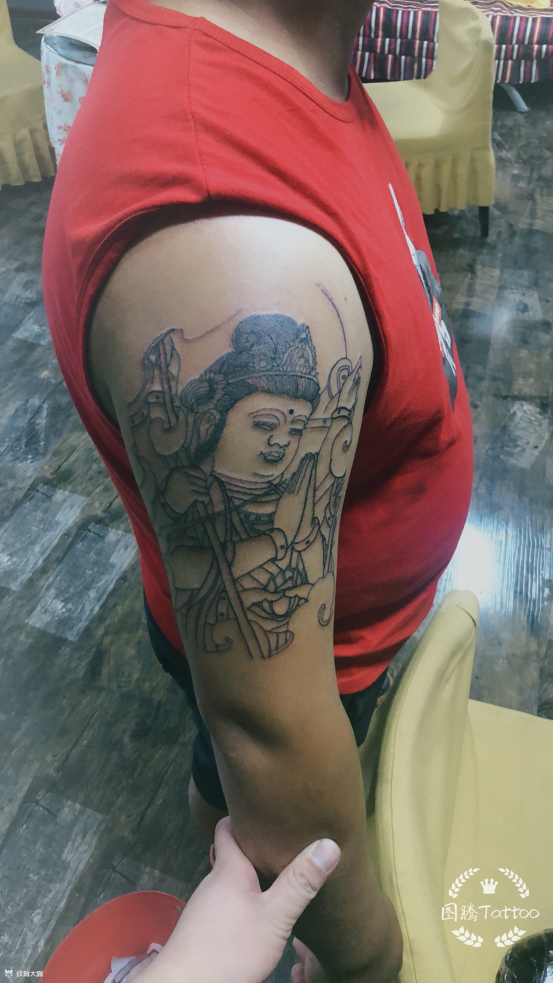 大臂佛_纹身图案手稿图片_疯子的纹身作品集
