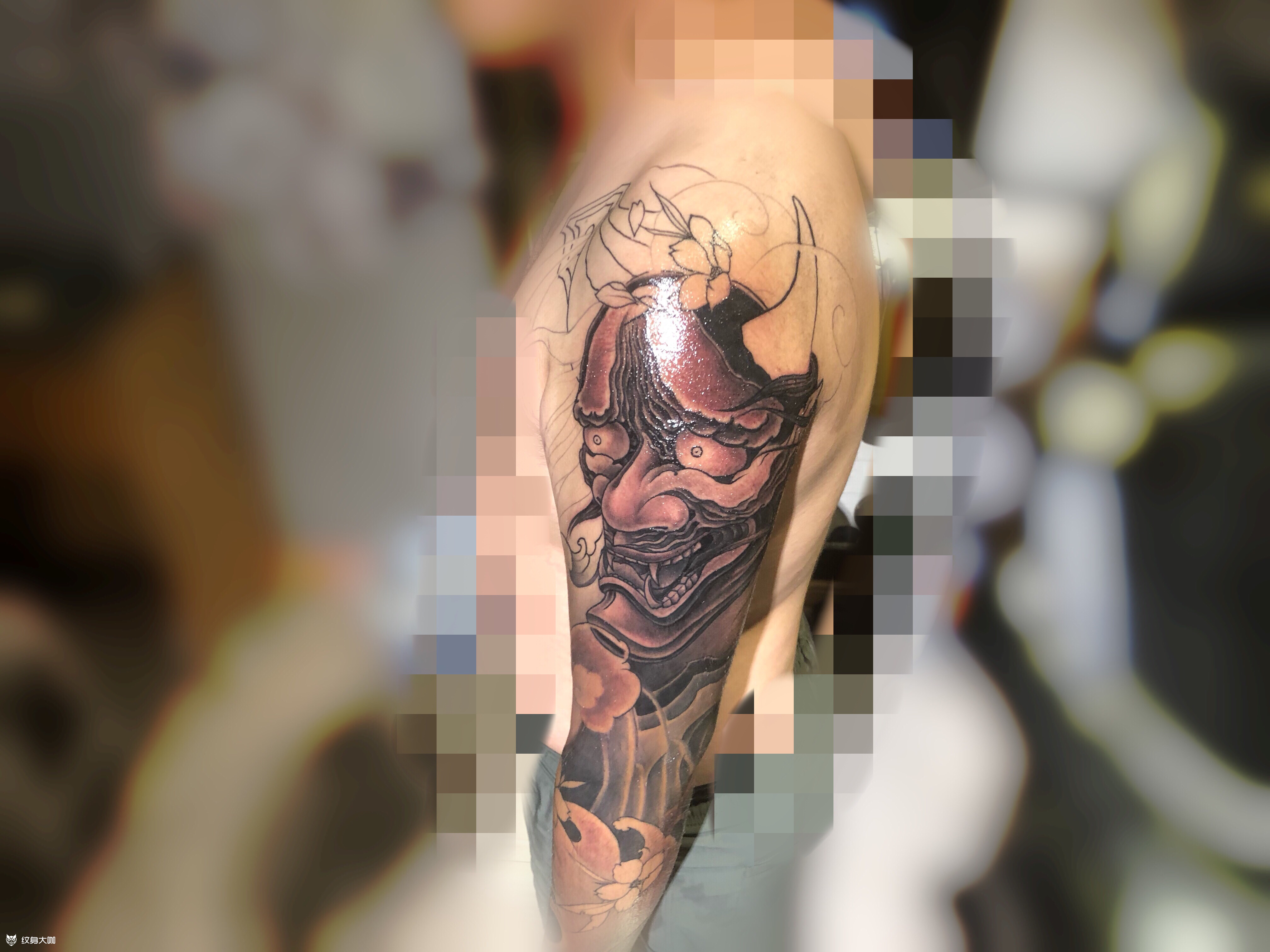 花臂,般若是占山大哥的_纹身图案手稿图片_王敬波的纹身作品集