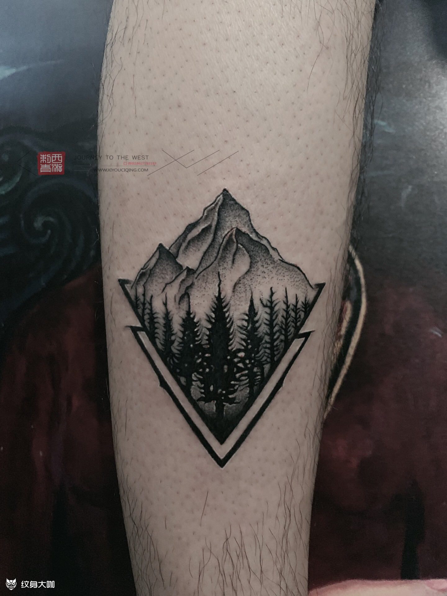 点刺山石_纹身图案手稿图片_幸鹏辉的纹身作品集