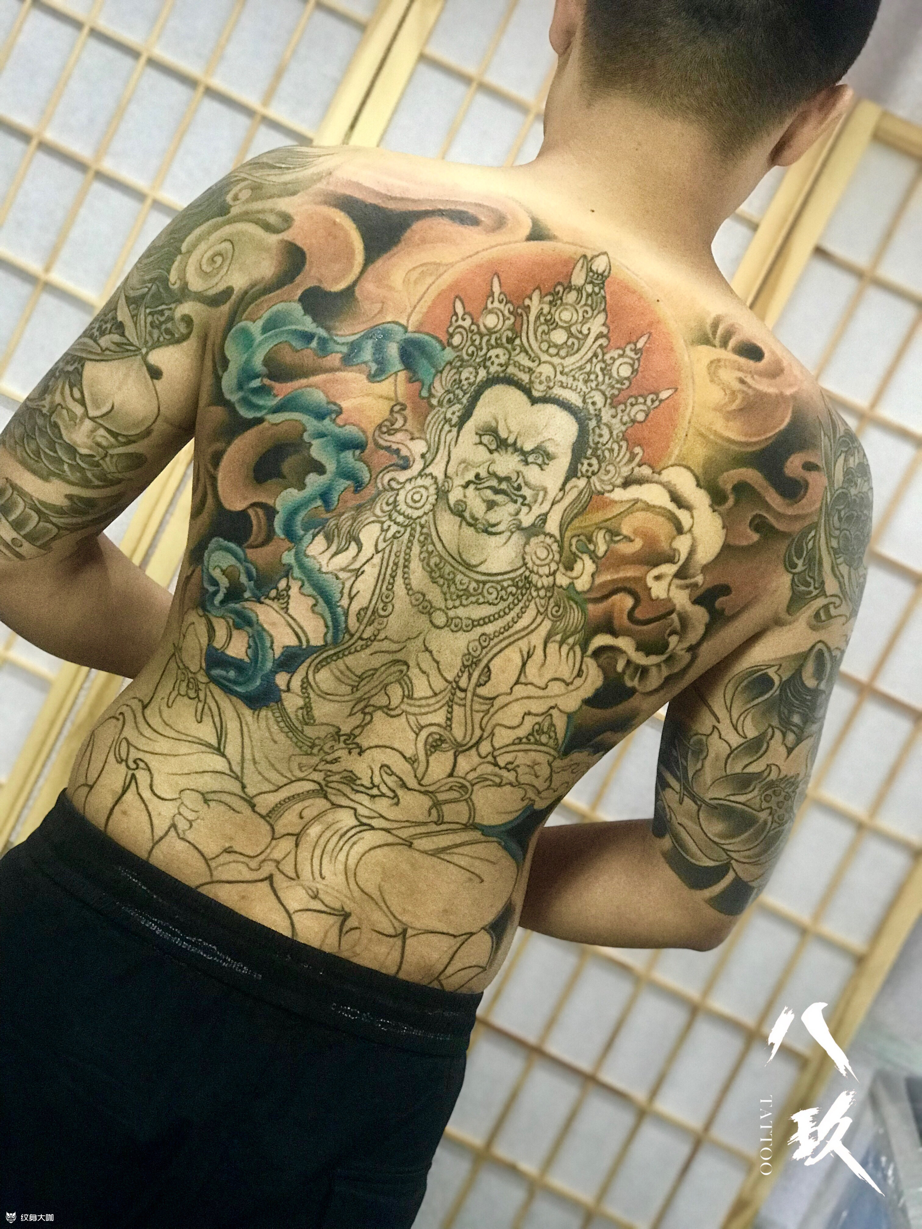 黄财神_纹身图案手稿图片_胶东巳雕的纹身作品集