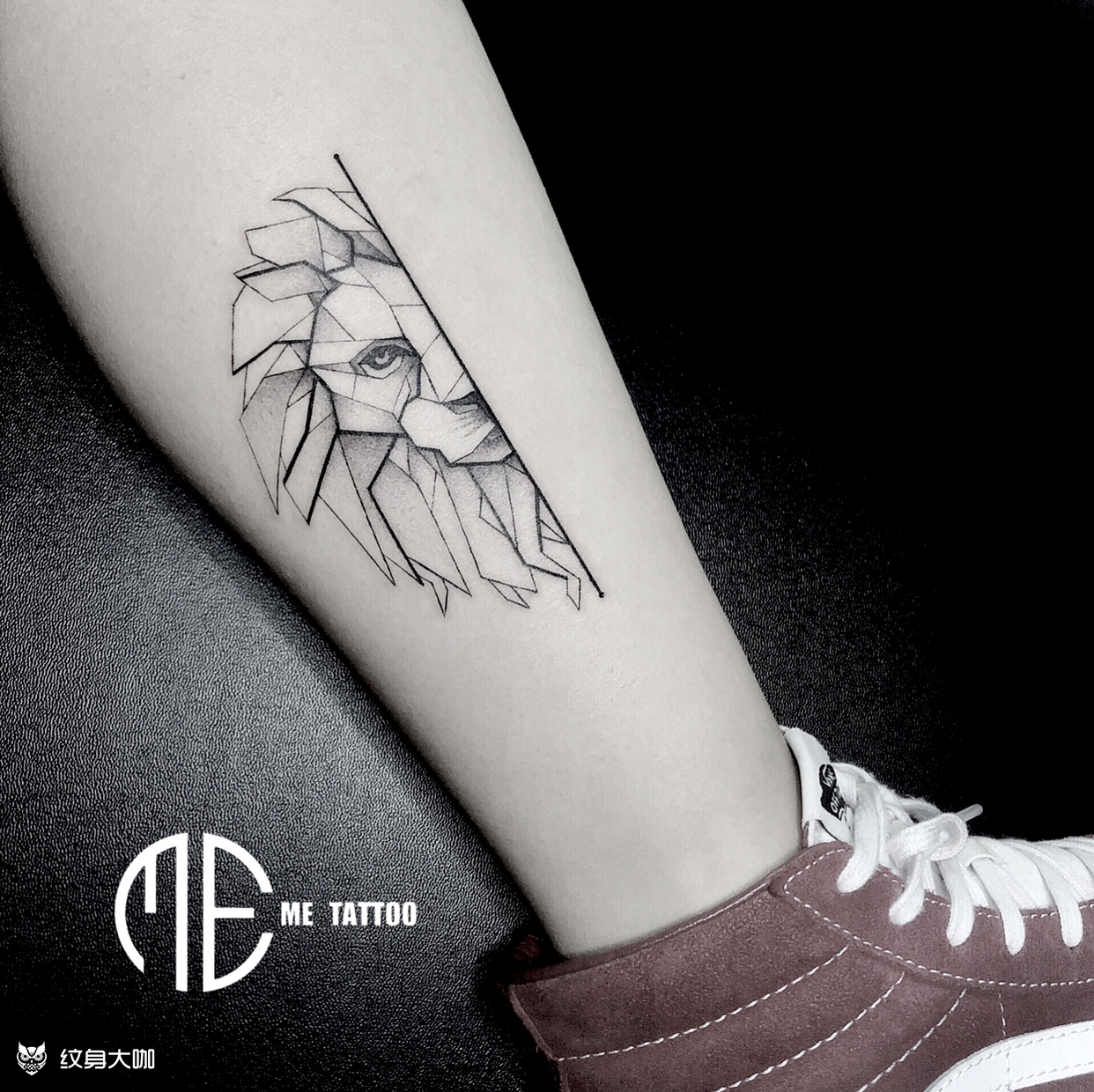 线条狮子设计_纹身图案手稿图片_么远的纹身作品集
