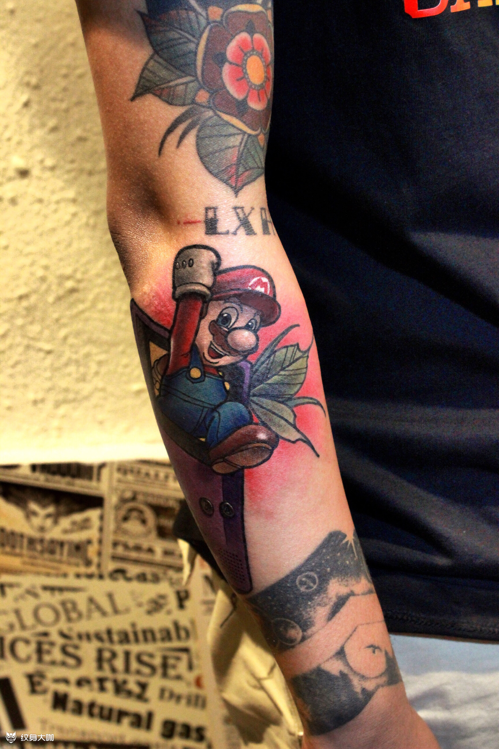 马里奥_纹身图案手稿图片_岳谦的纹身作品集