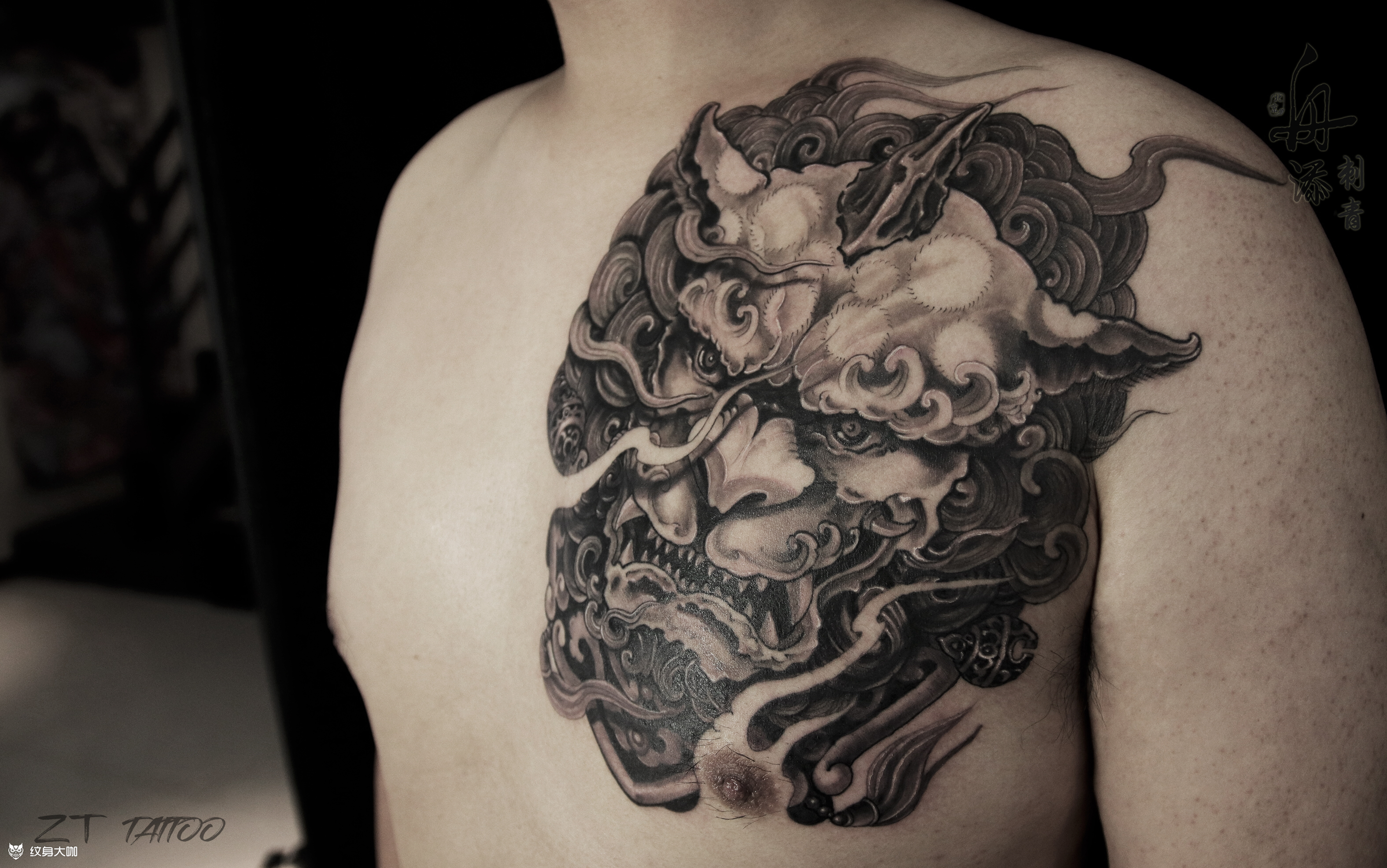 福狮_纹身图案手稿图片_张海洋的纹身作品集
