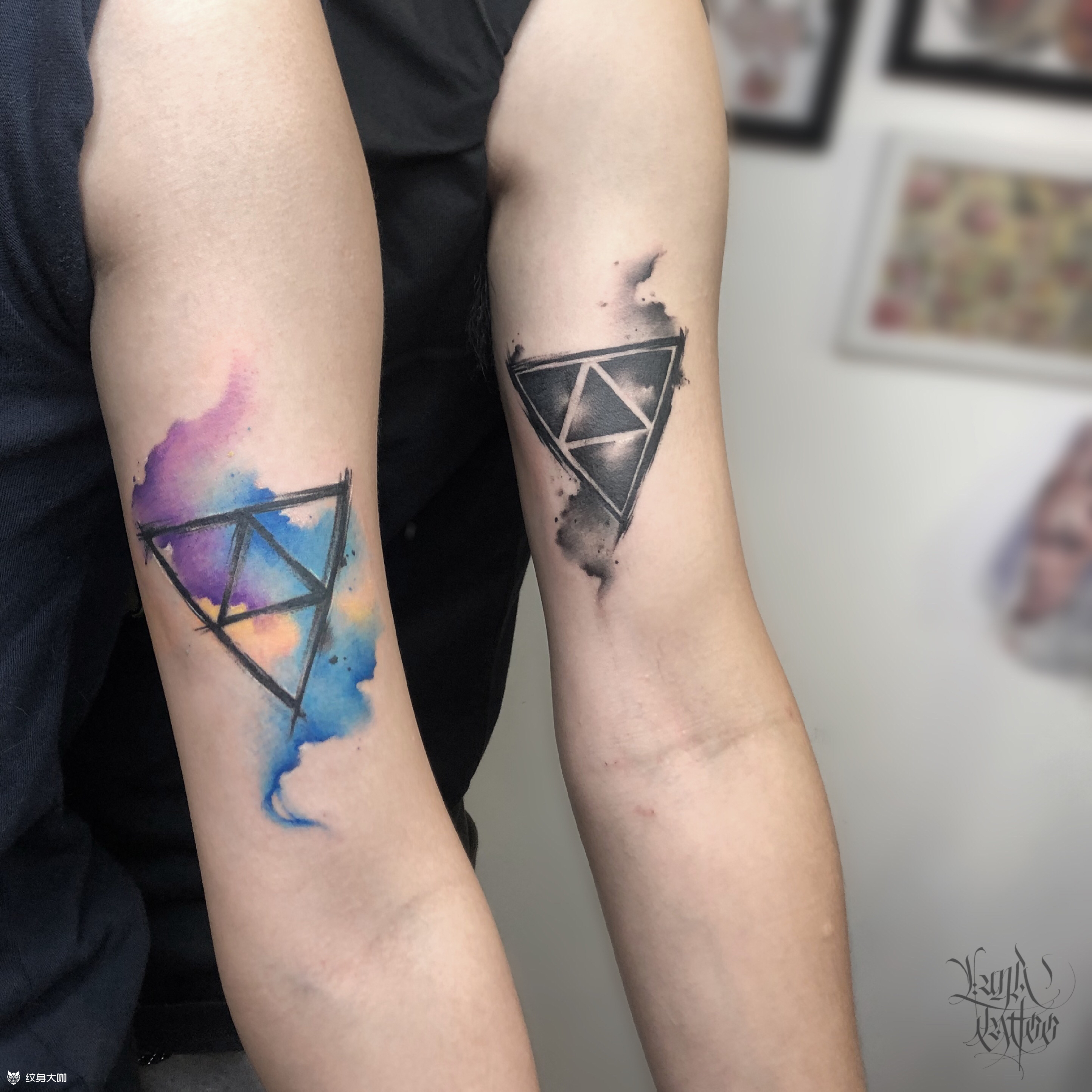 情侣三角_纹身图案手稿图片_靖gin的纹身作品集