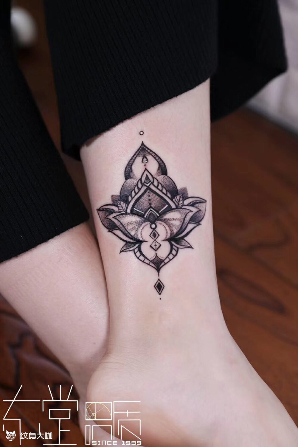 脚腕梵花_纹身图案手稿图片_张轩荣的纹身作品集