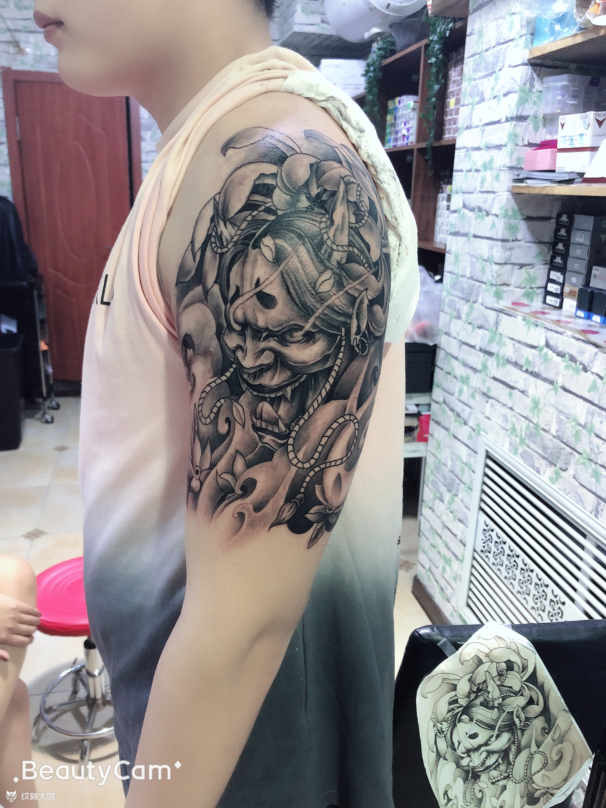 大臂般若_纹身图案手稿图片_于洪旭的纹身作品集