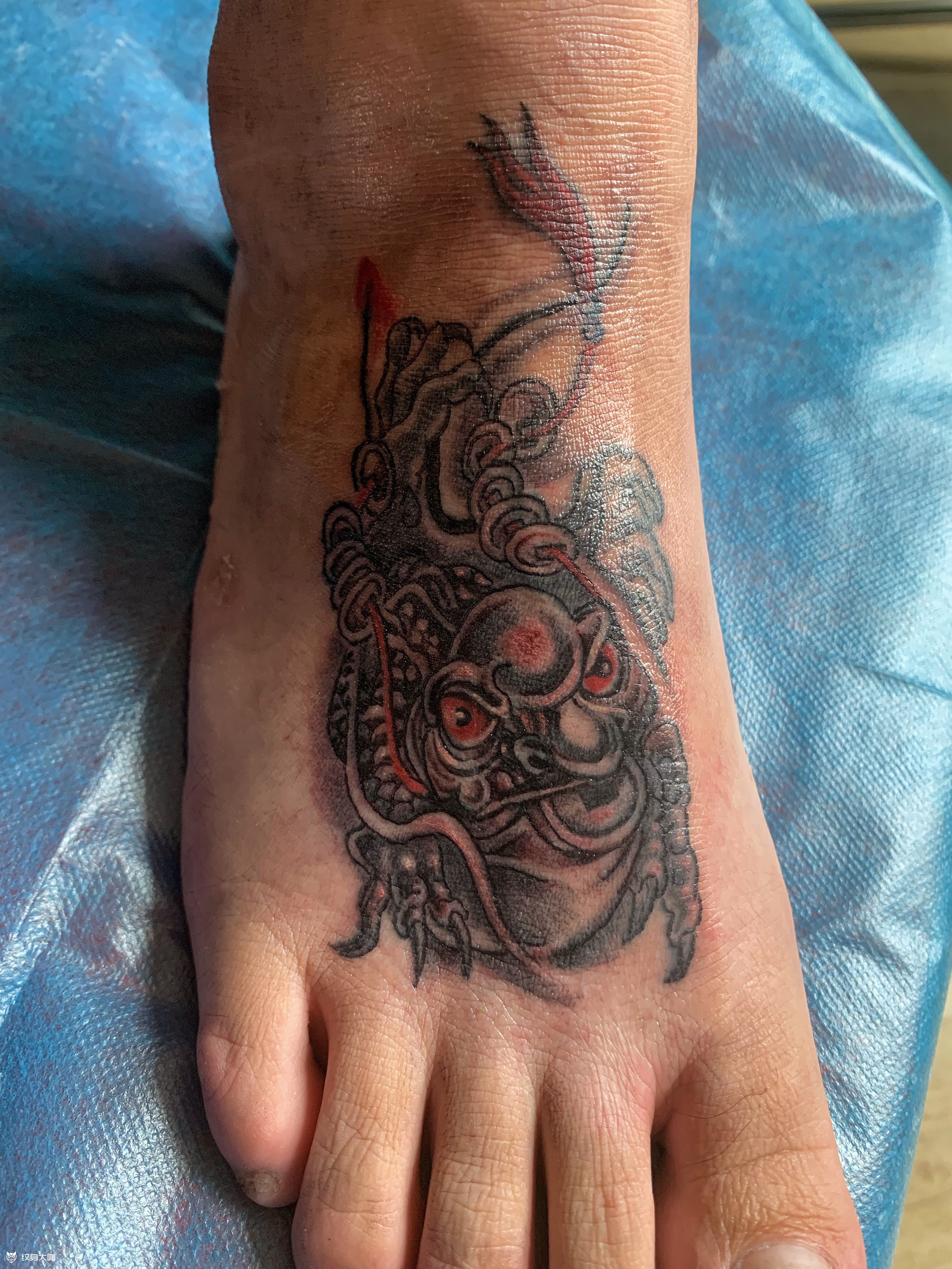 脚面招财金蟾_纹身图案手稿图片_莫维的纹身作品集