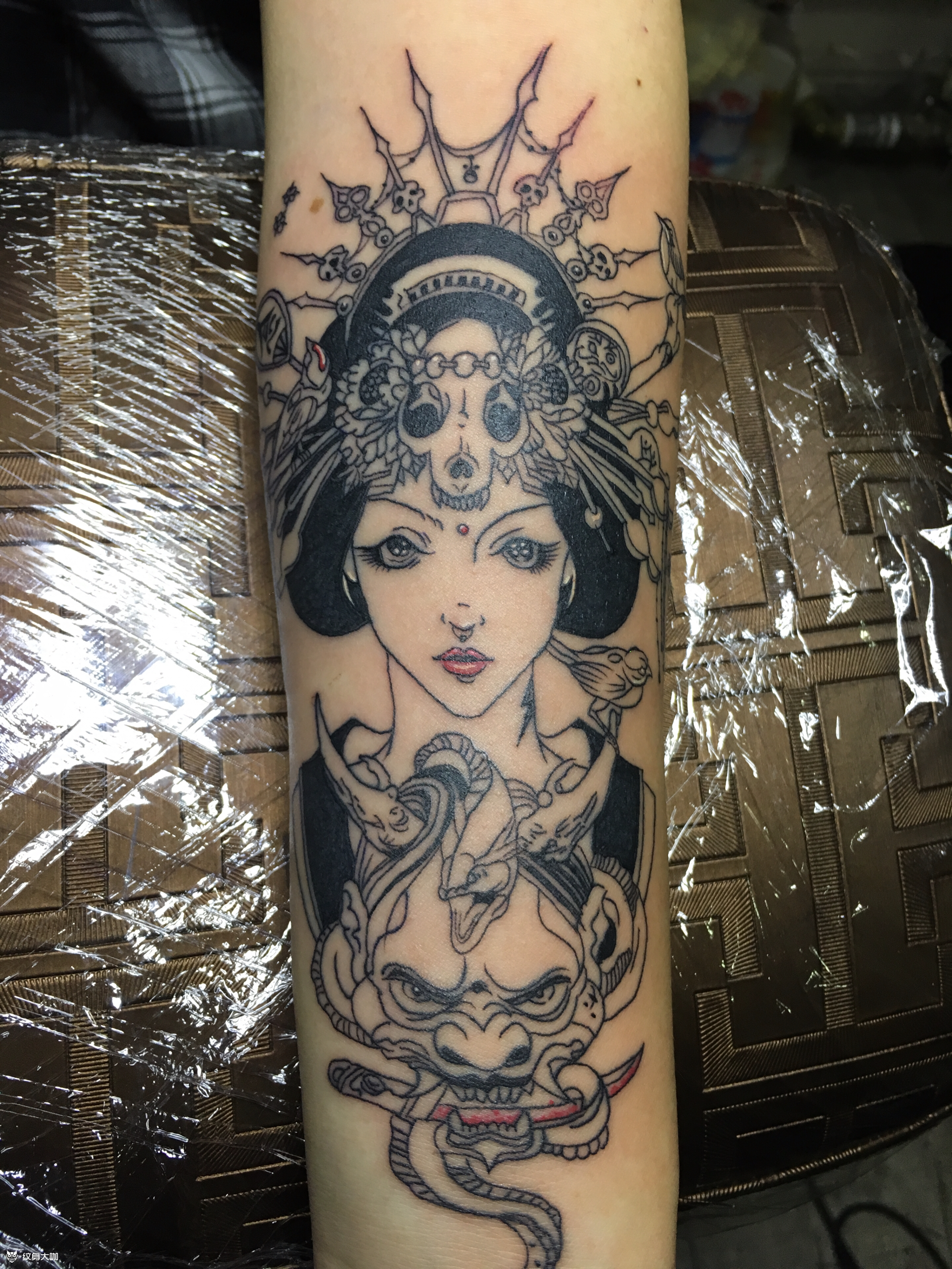 般若艺伎_纹身图案手稿图片_刘奎的纹身作品集