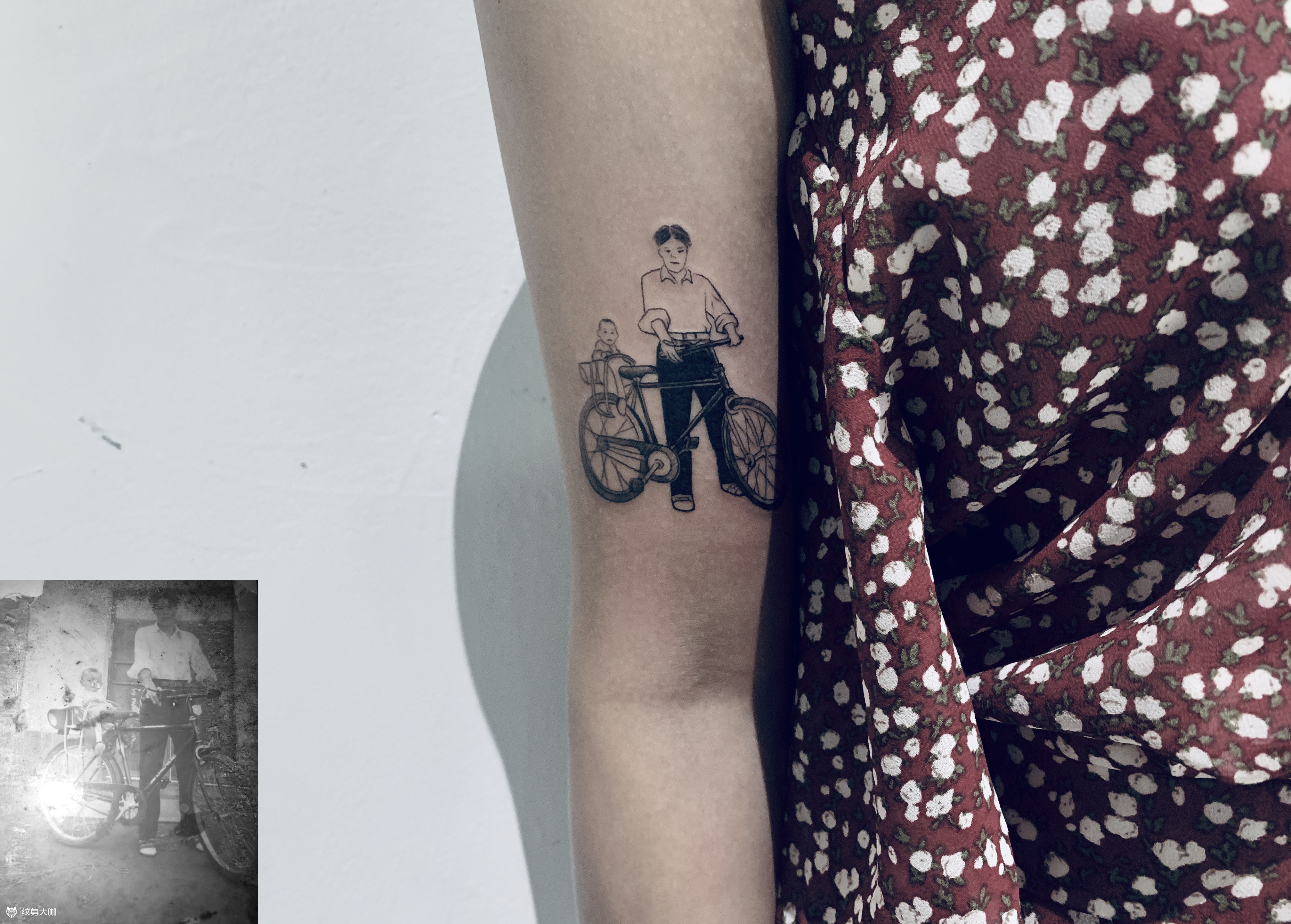 父亲与女儿_纹身图案手稿图片_颜安的纹身作品集