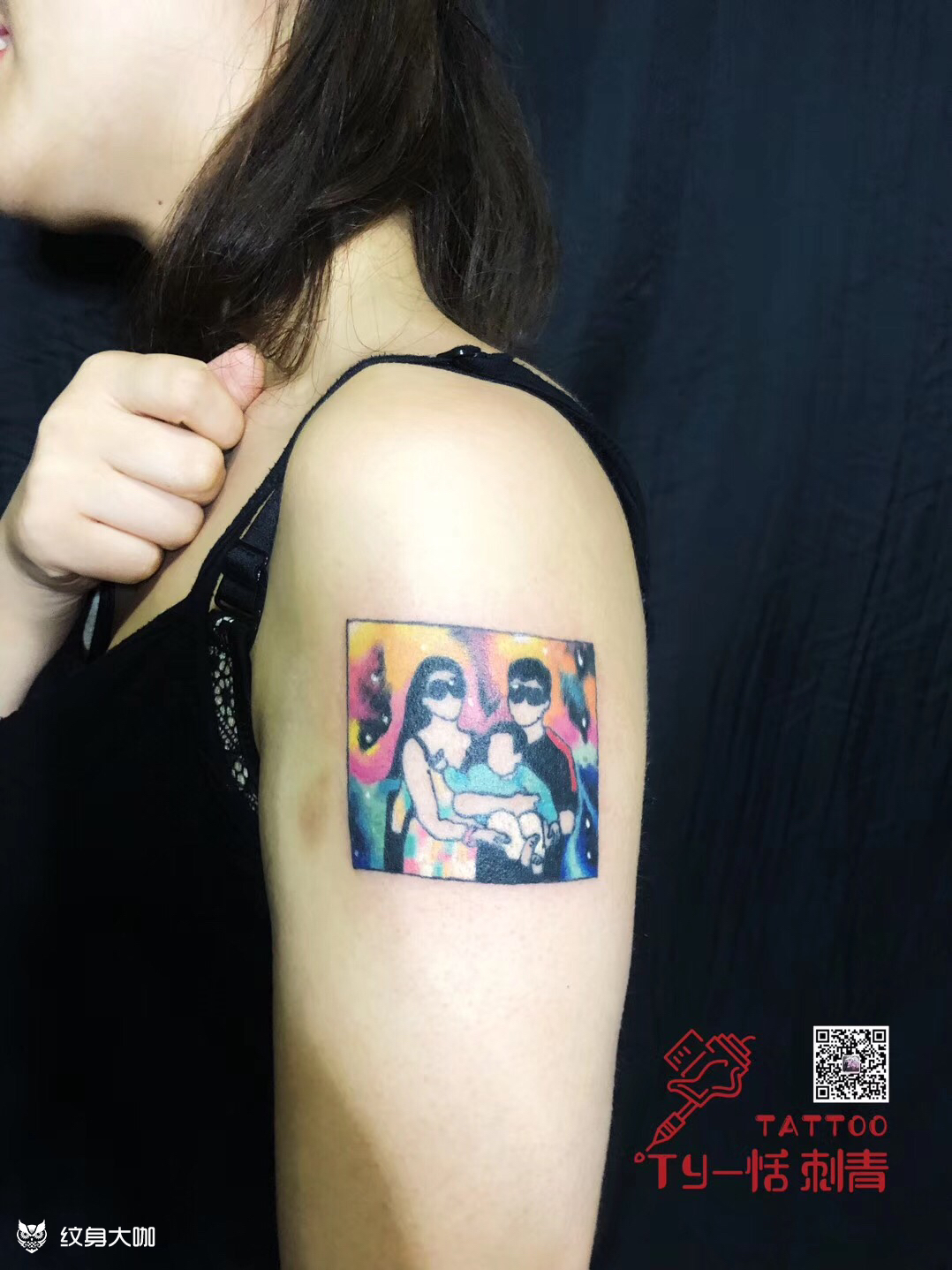 一家三口_纹身图案手稿图片_ty-恬 的纹身作品集
