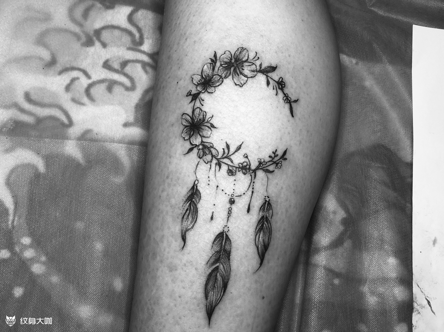 花环捕梦网_纹身图案手稿图片_阿洋的纹身作品集