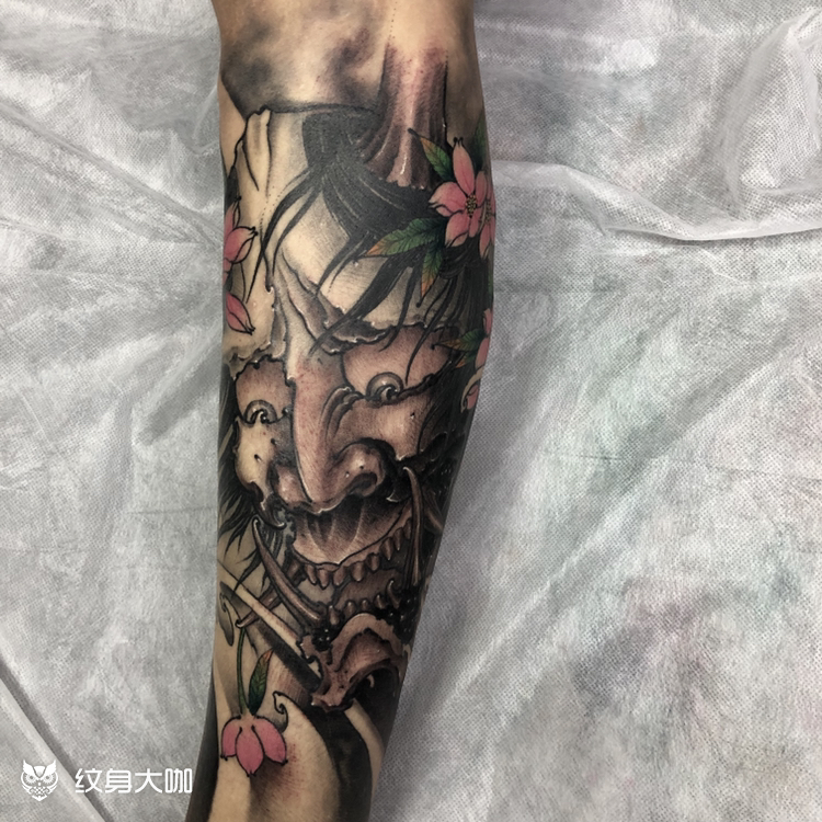 包小腿般若_纹身图案手稿图片_八一的纹身作品集