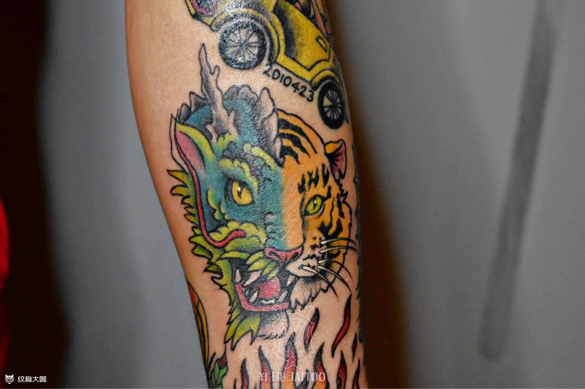 龙虎合体_纹身图案手稿图片_刘佳_tattoo的纹身作品集