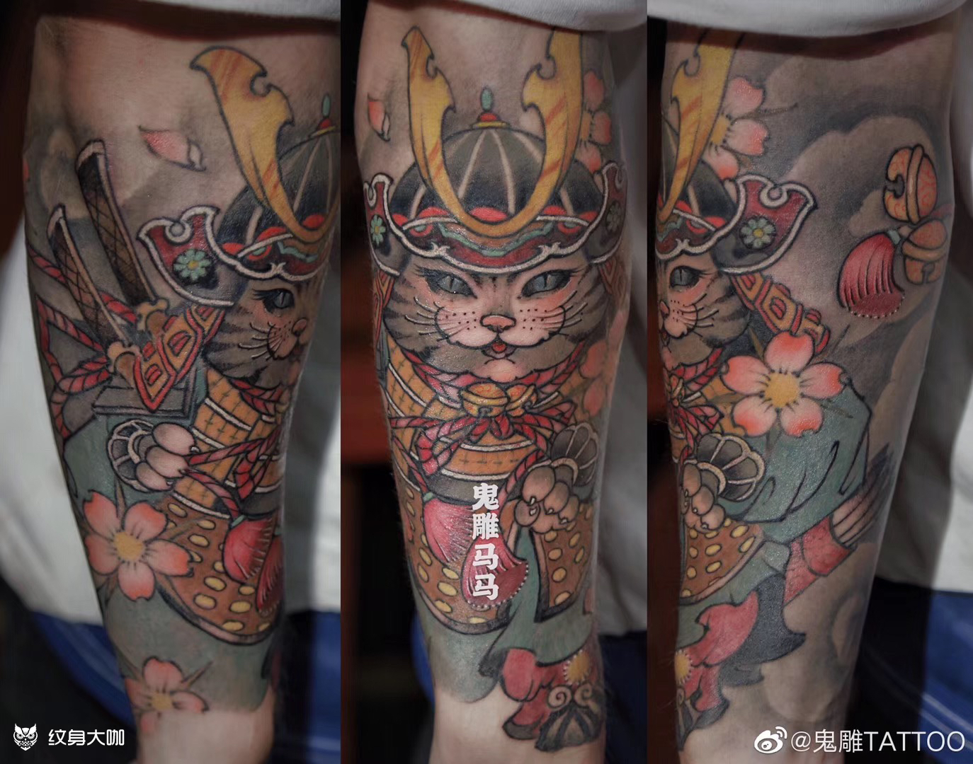 武士猫_纹身图案手稿图片_马马的纹身作品集