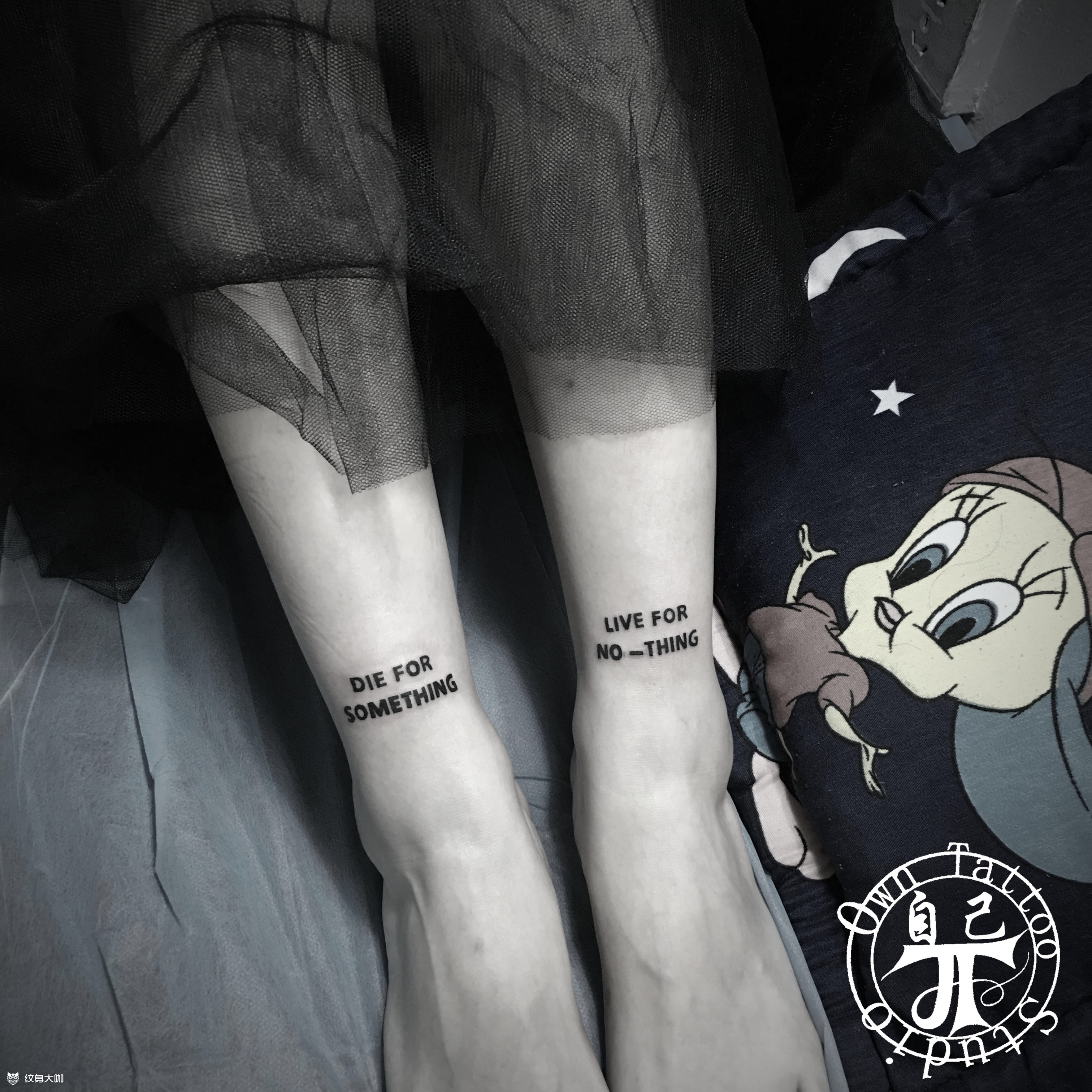 脚踝英文_纹身图案手稿图片_静静的纹身作品集