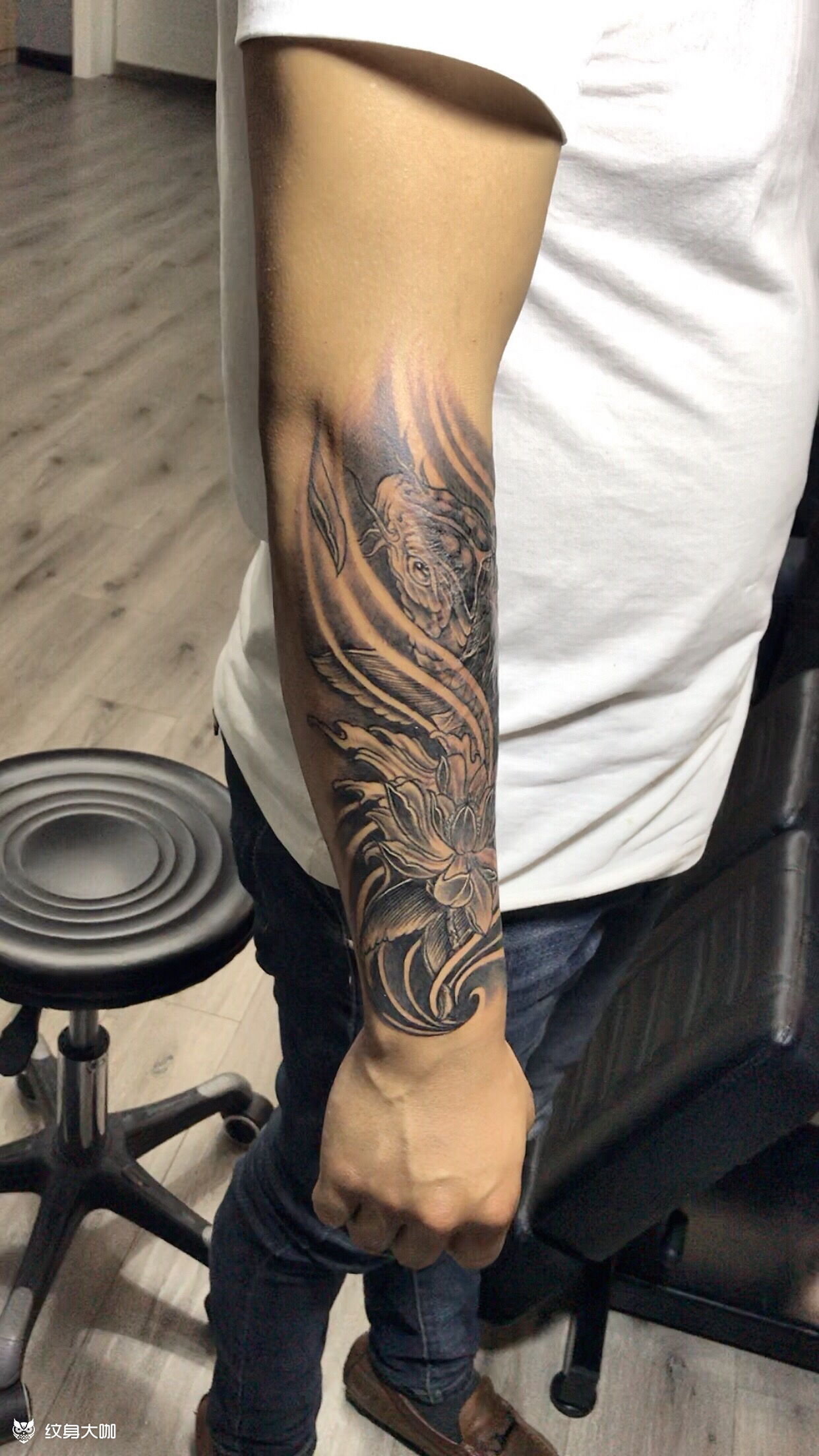 遮盖小臂疤痕_纹身图案手稿图片_刘学凯的纹身作品集