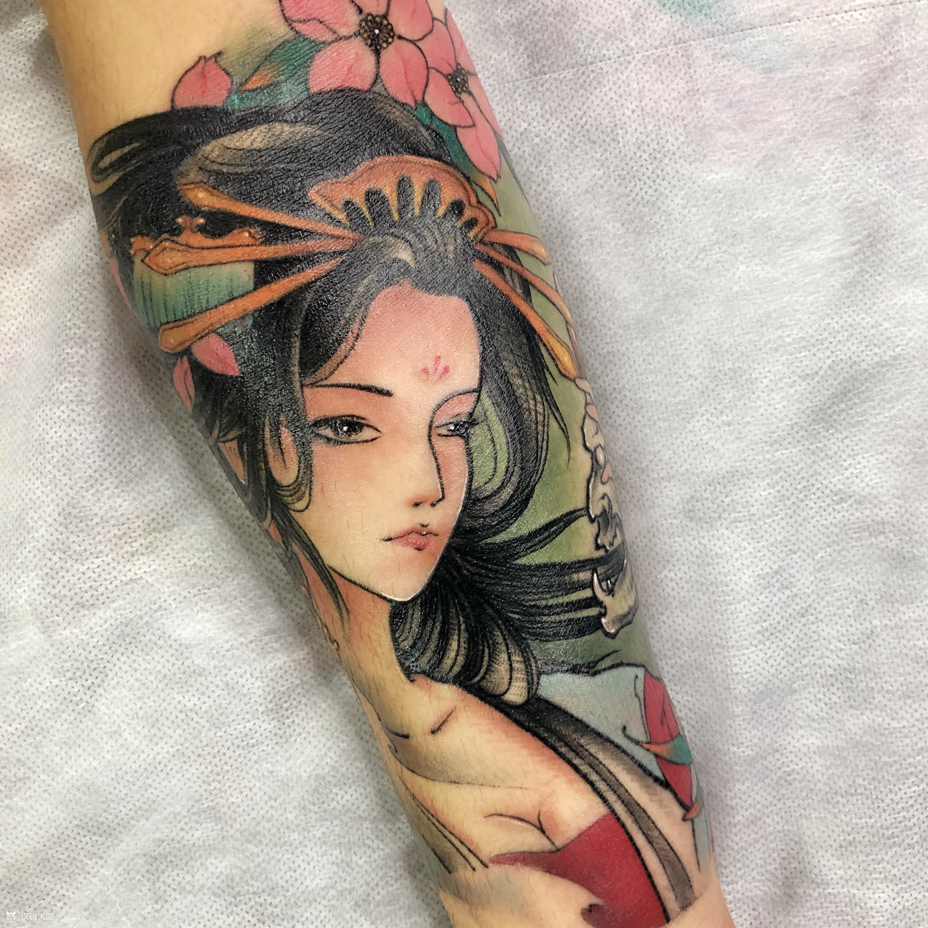 小臂艺伎_纹身图案手稿图片_八一的纹身作品集
