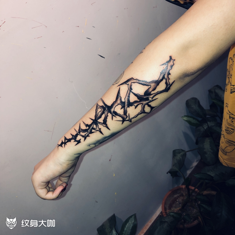 藤条_纹身图案手稿图片_小斌的纹身作品集