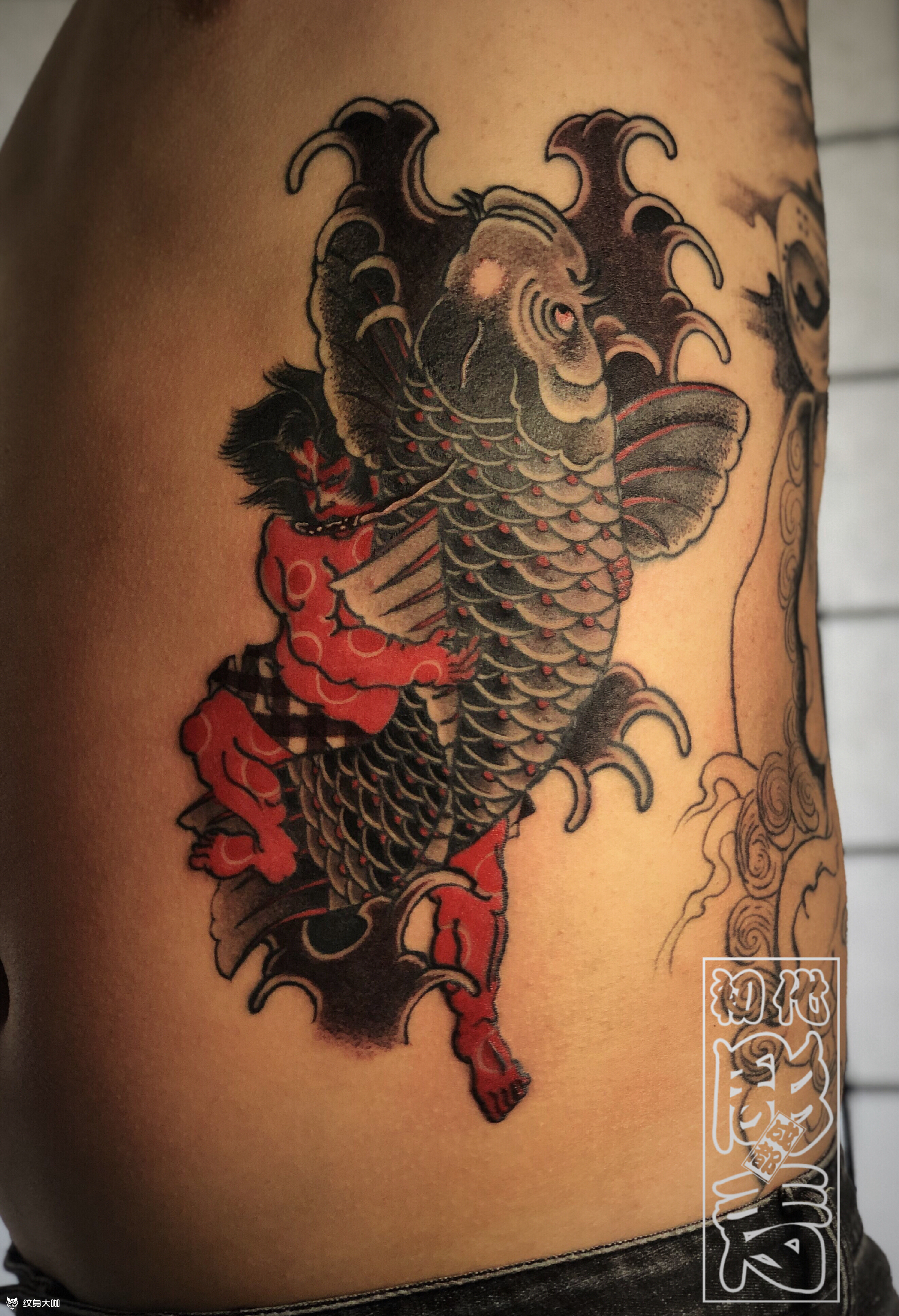 老传统 侧腰_纹身图案手稿图片_buff dan的纹身作品集