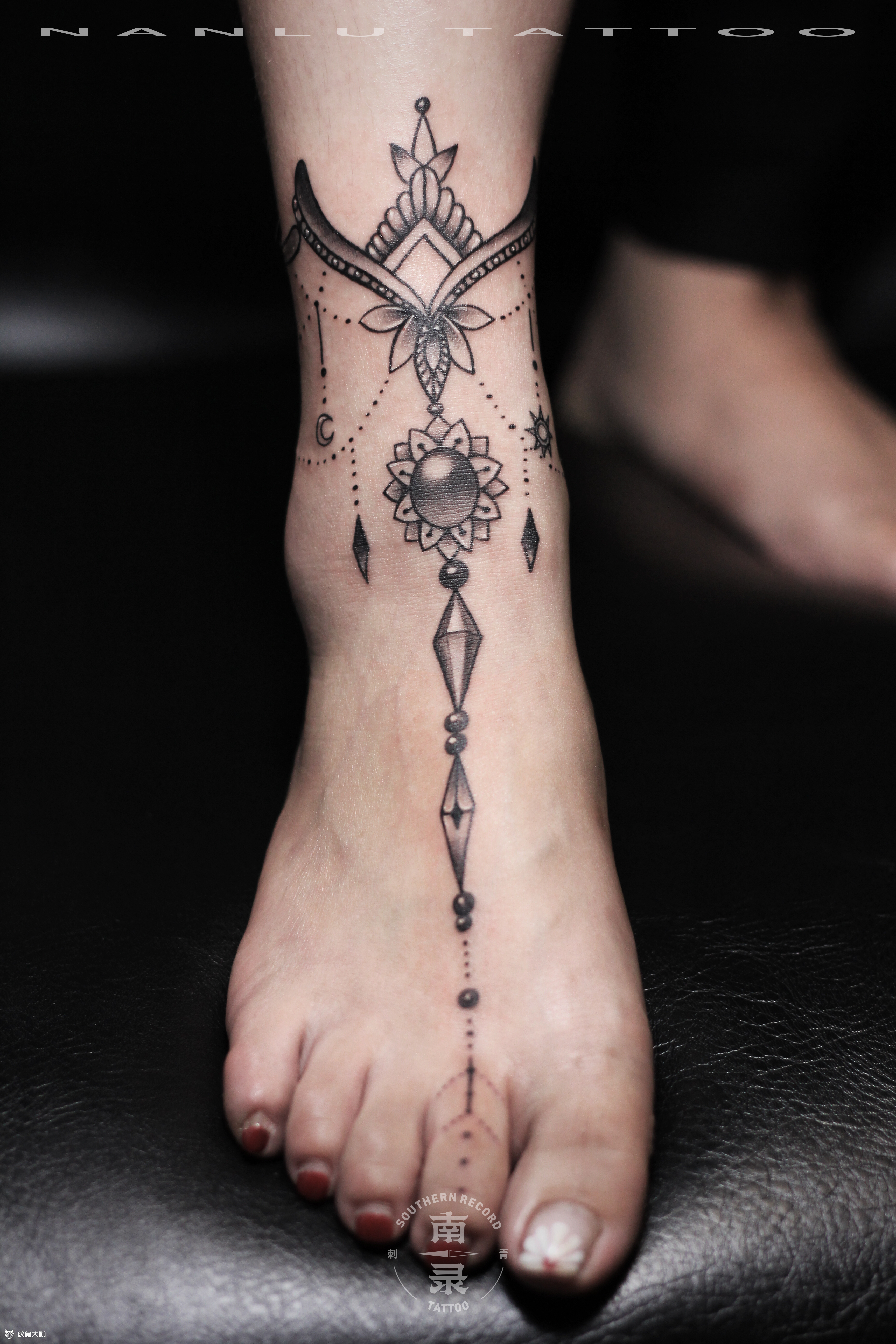 脚链_纹身图案手稿图片_文杰的纹身作品集