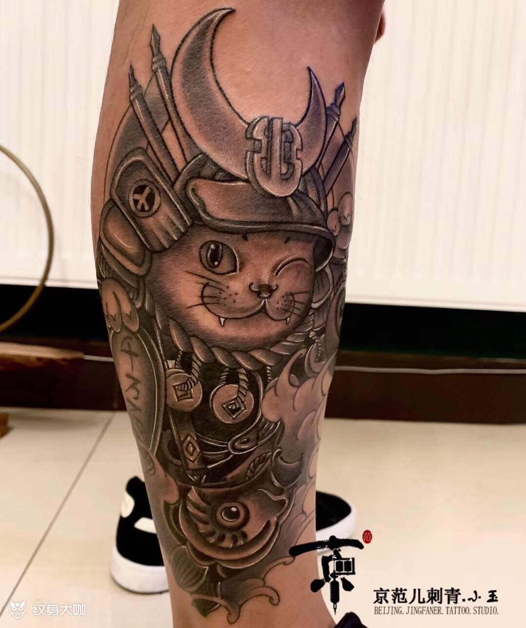 武士猫_纹身图案手稿图片_京范儿的纹身作品集