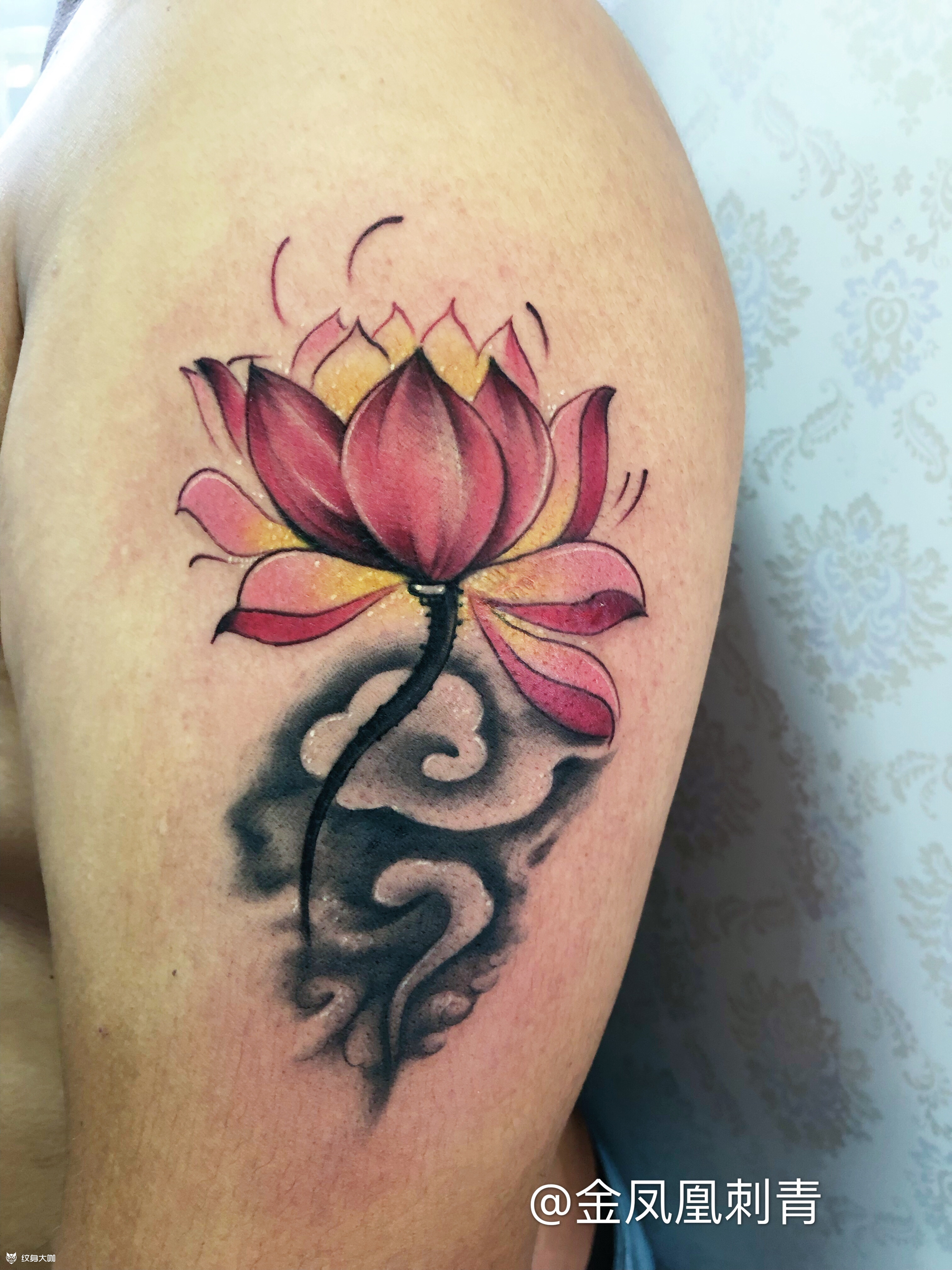 莲花_纹身图案手稿图片_周亮的纹身作品集