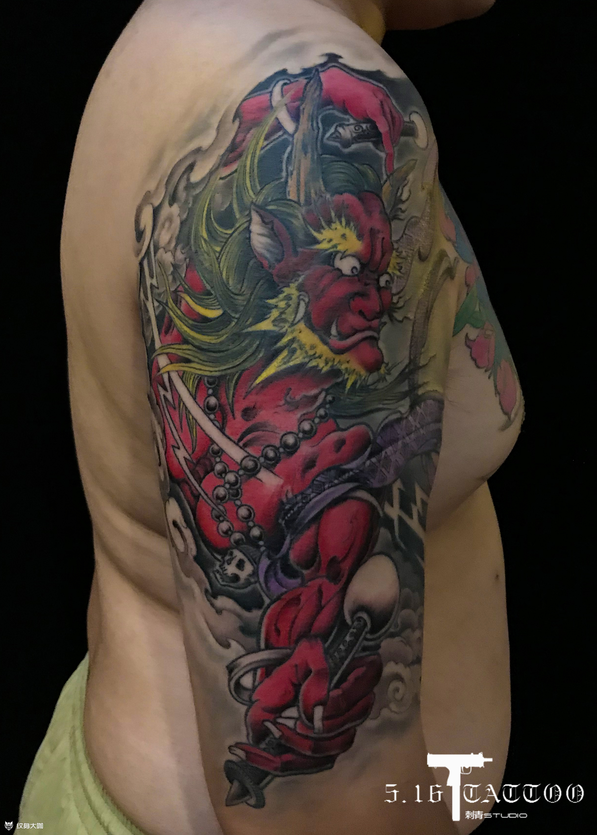 雷神_纹身图案手稿图片_小水的纹身作品集