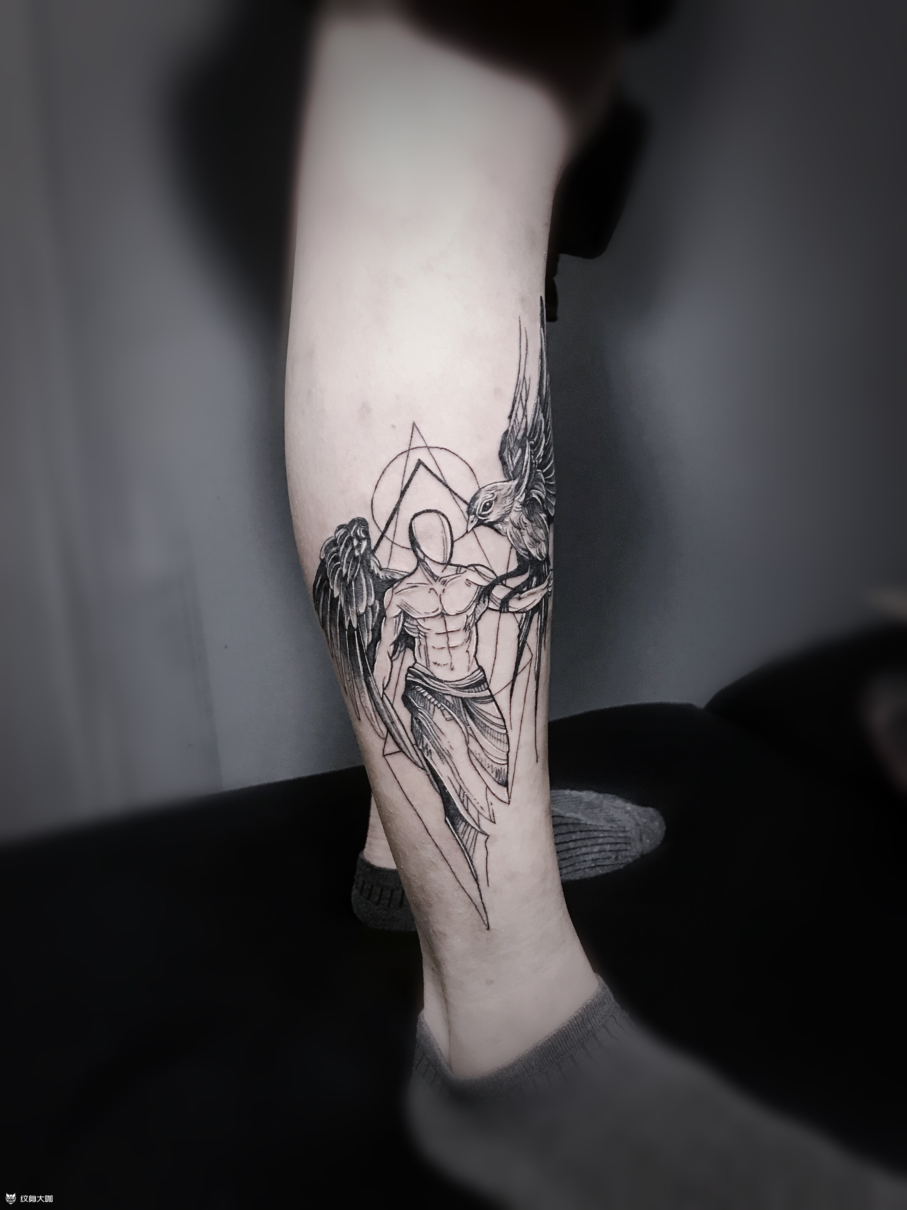 天使_纹身图案手稿图片_亿云堂主理人-青石的纹身作品集