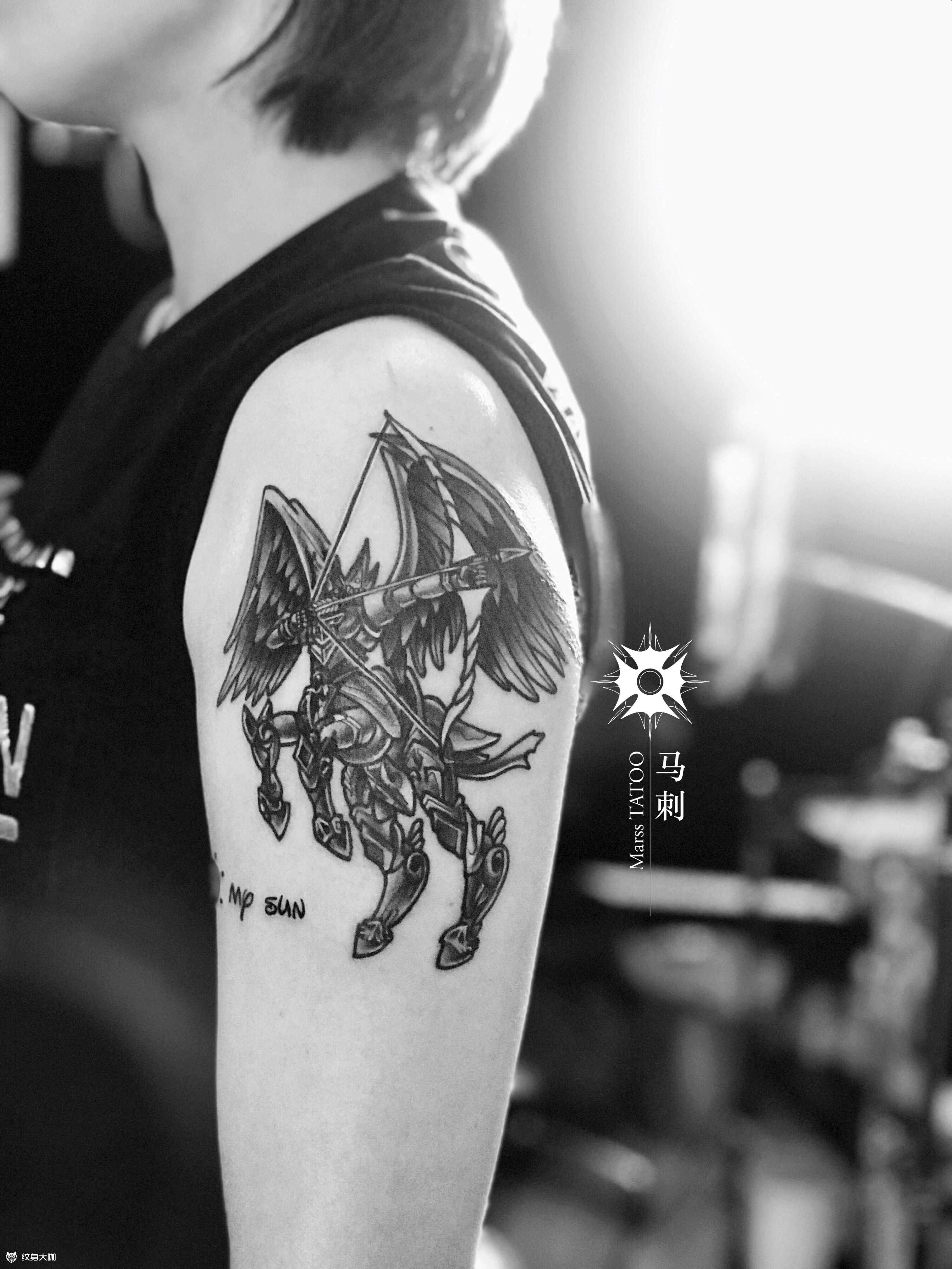 射手座_纹身图案手稿图片_马晶茹的纹身作品集
