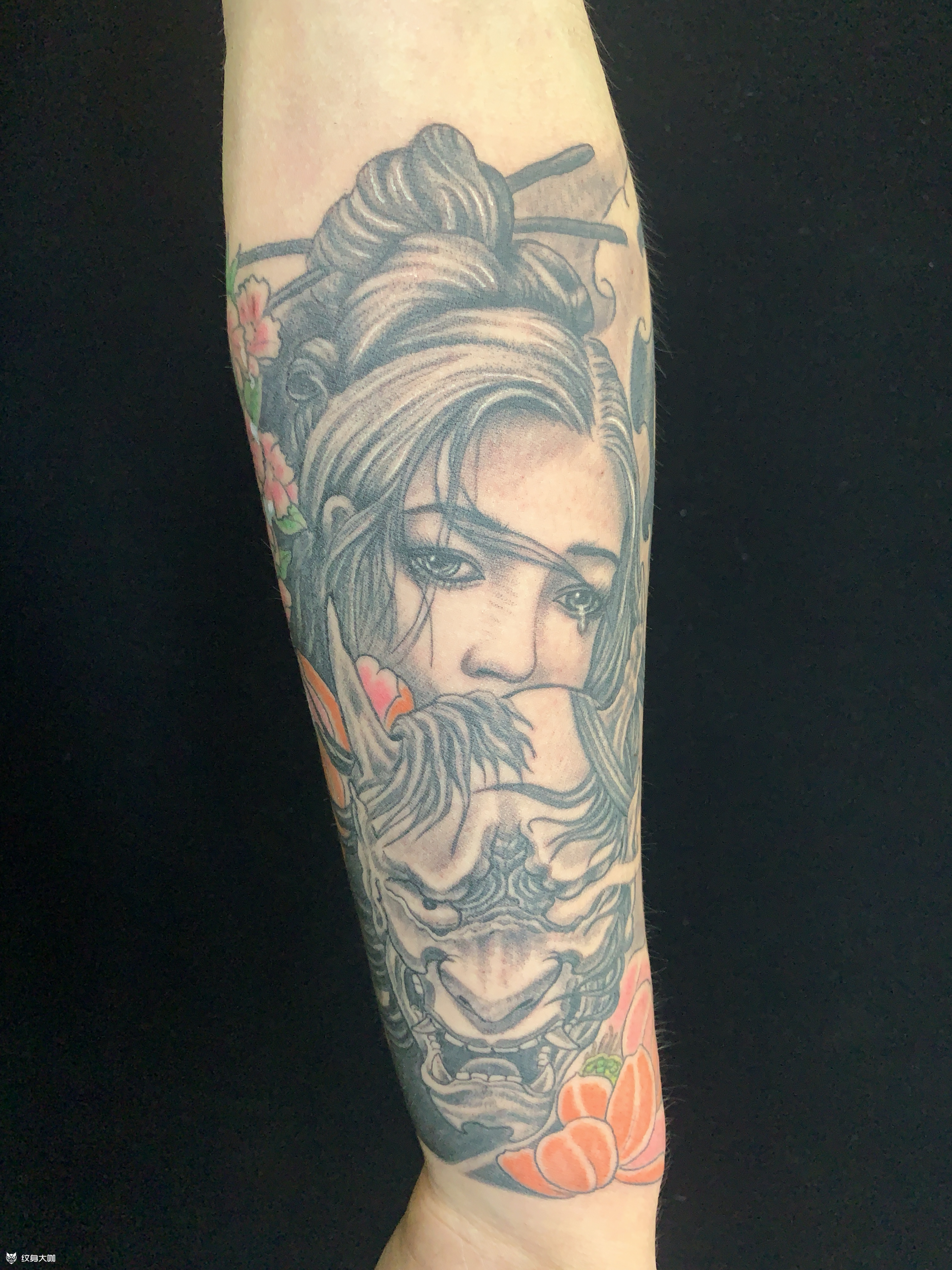 落泪艺妓_纹身图案手稿图片_大壮的纹身作品集