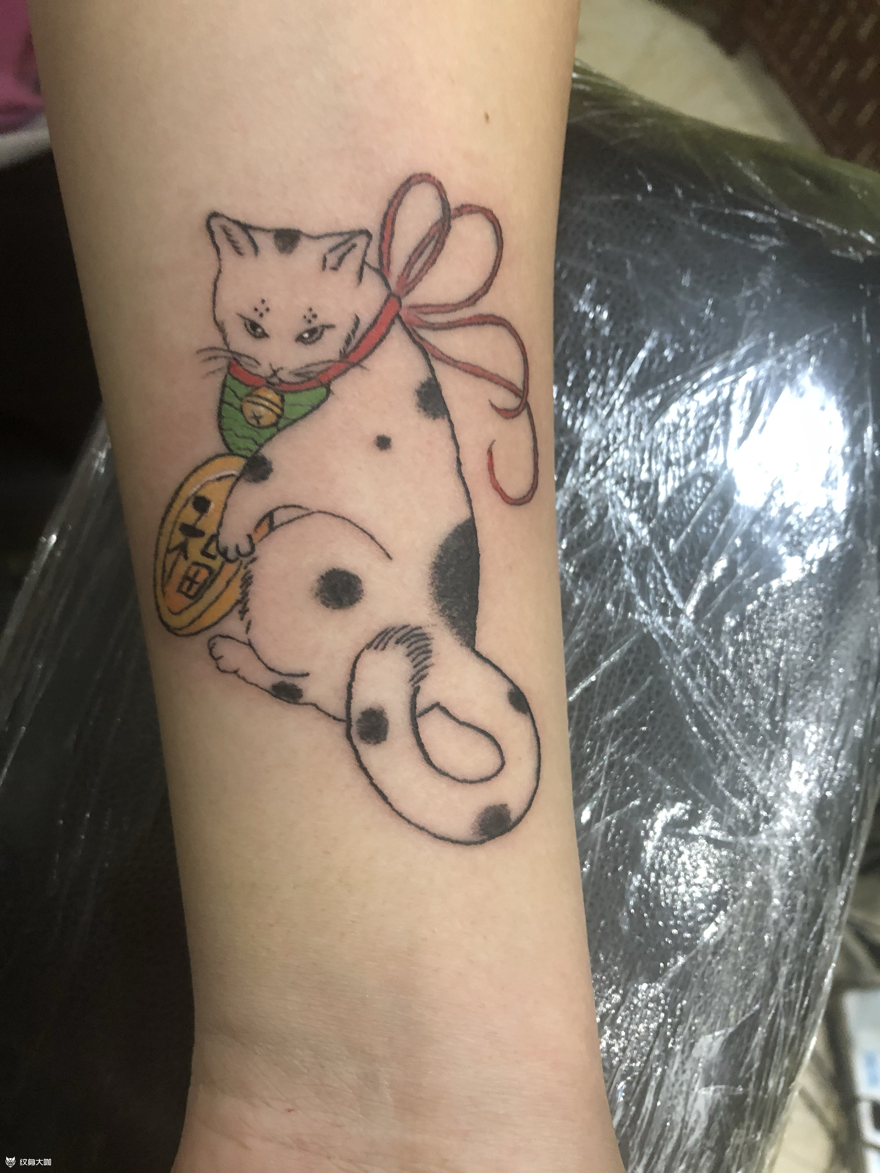 日式猫_纹身图案手稿图片_朱月发的纹身作品集