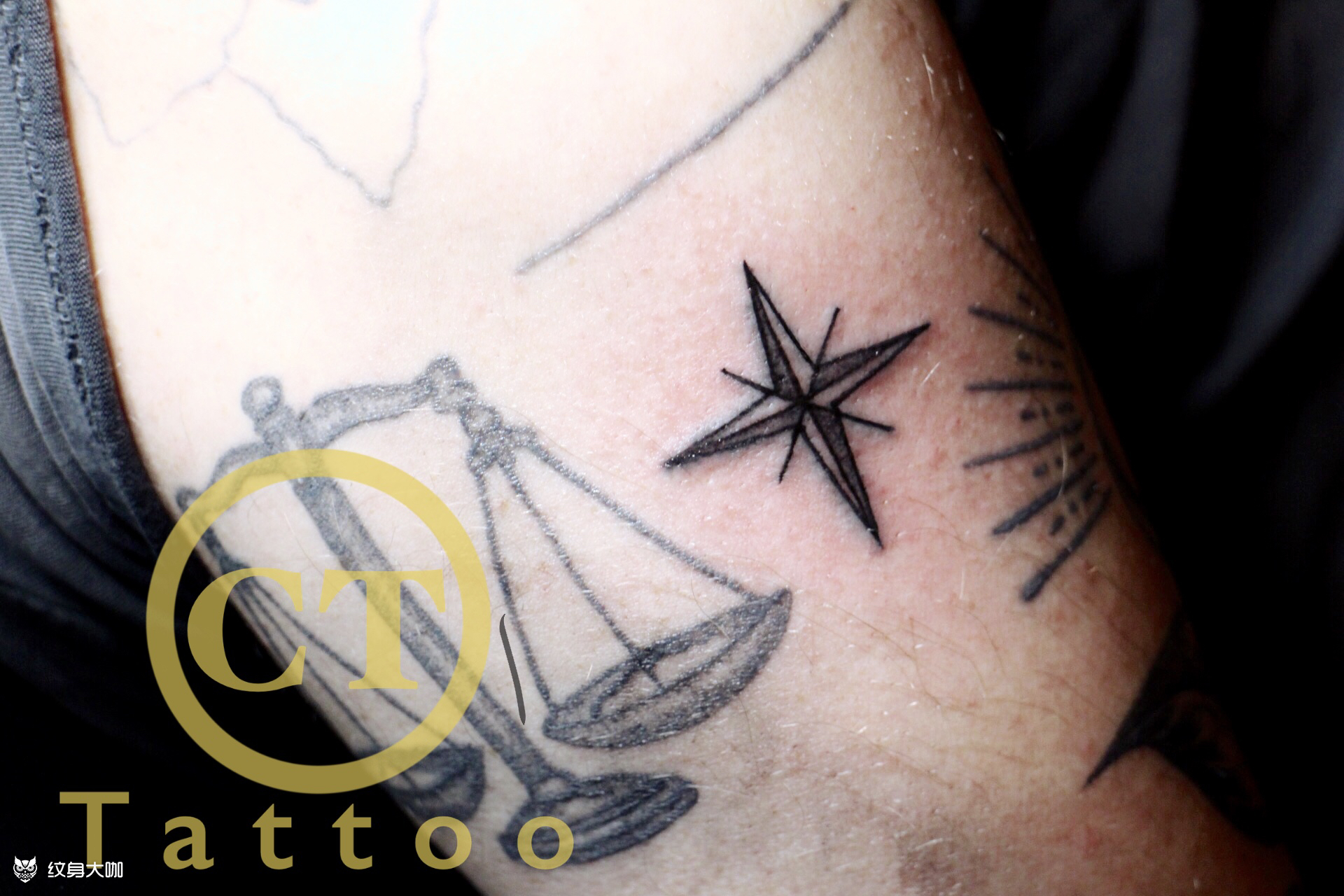 北极星_纹身图案手稿图片_冯琳的纹身作品集