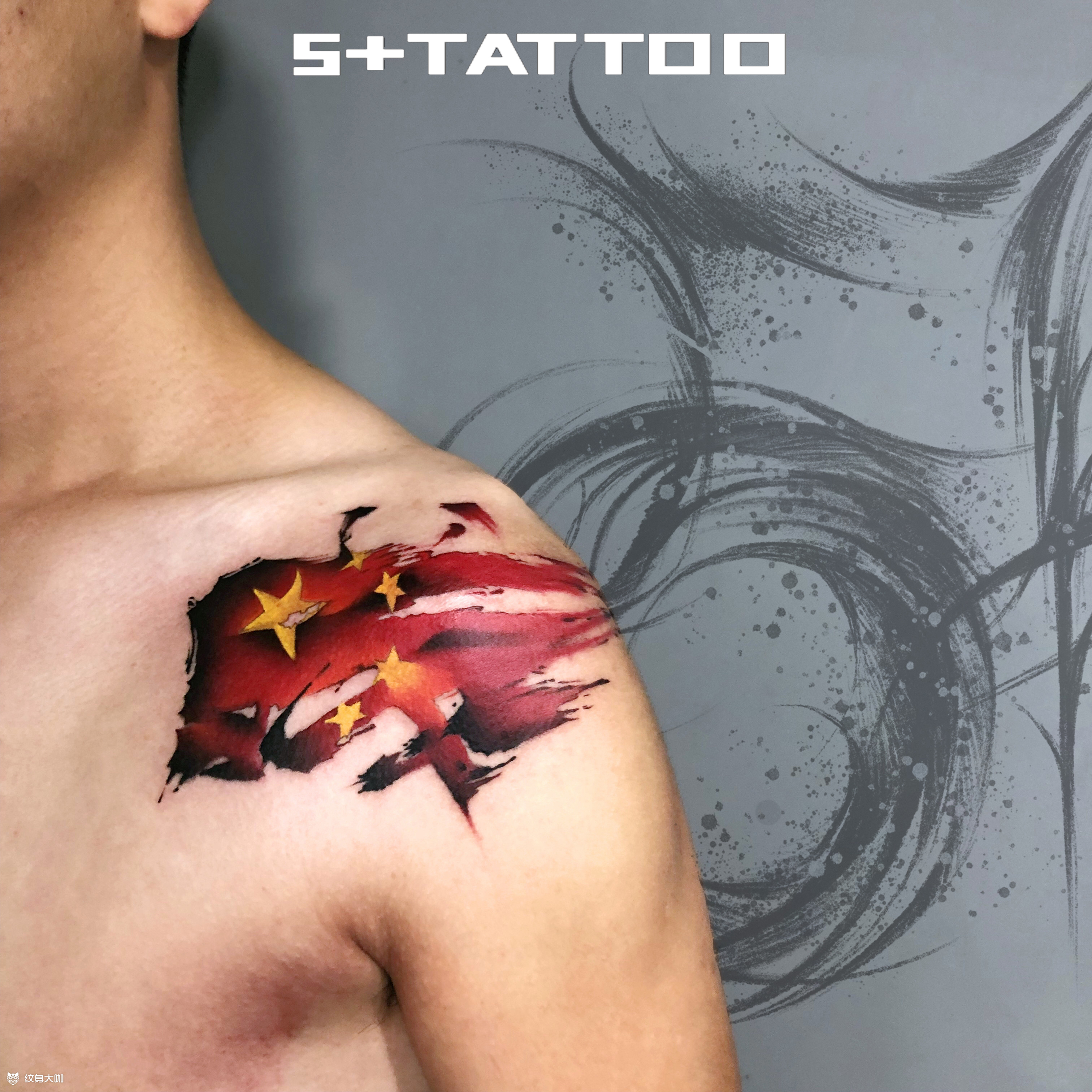 国旗_纹身图案手稿图片_圈圈的纹身作品集