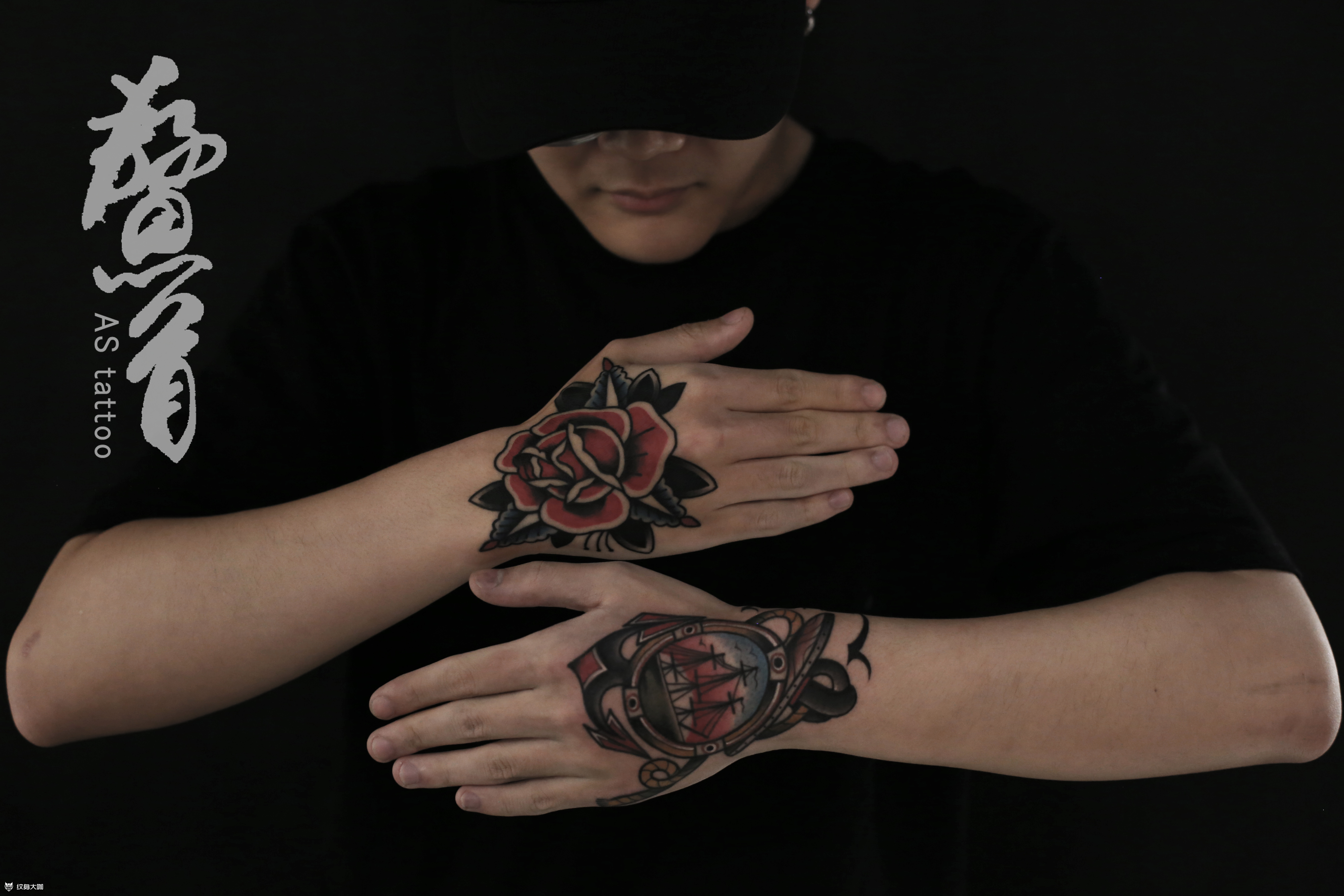 old school手背_纹身图案手稿图片_张璐的纹身作品集