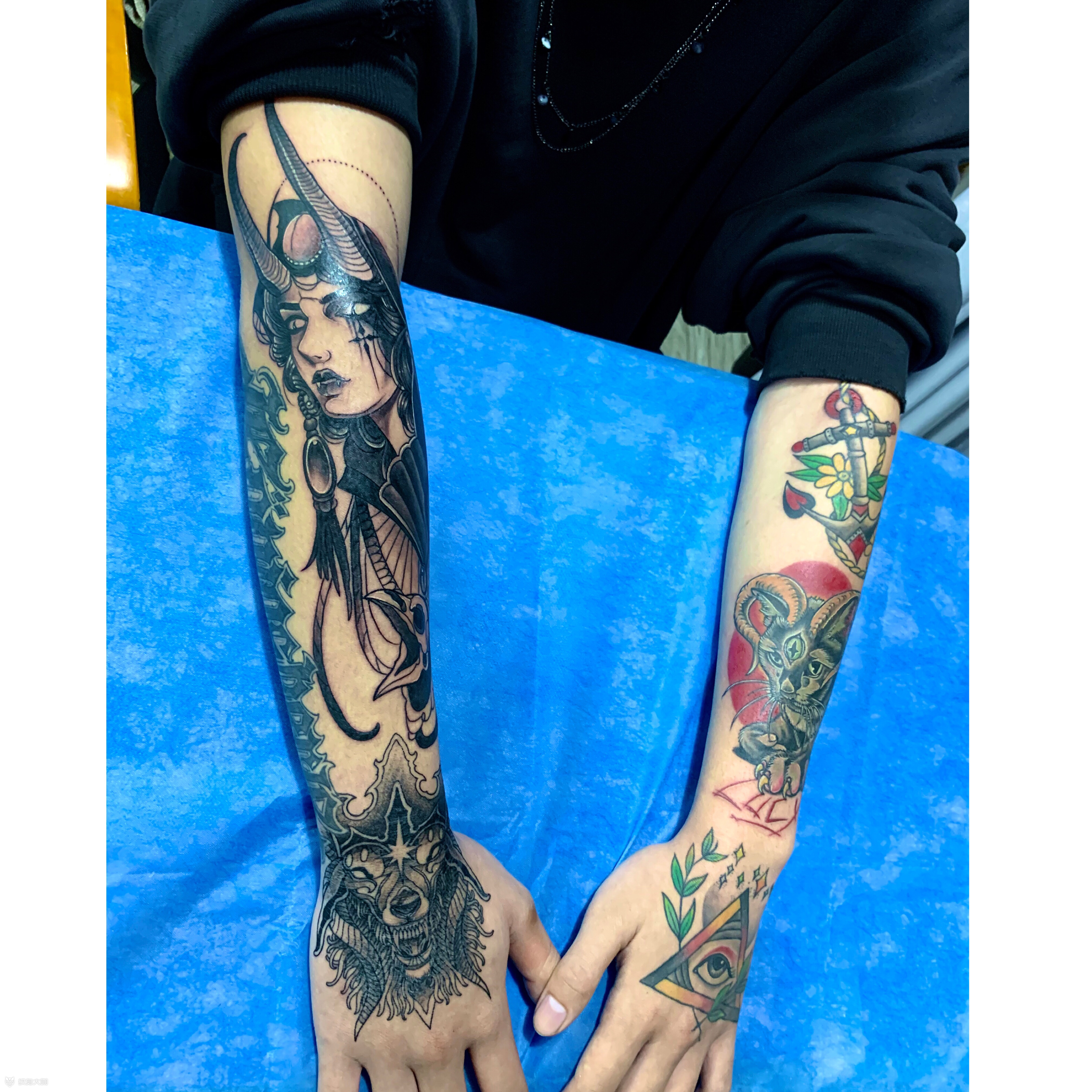 oldschool花臂拼接