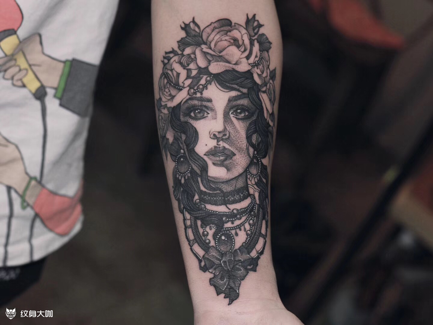 暗黑少女_纹身图案手稿图片_虾米的纹身作品集