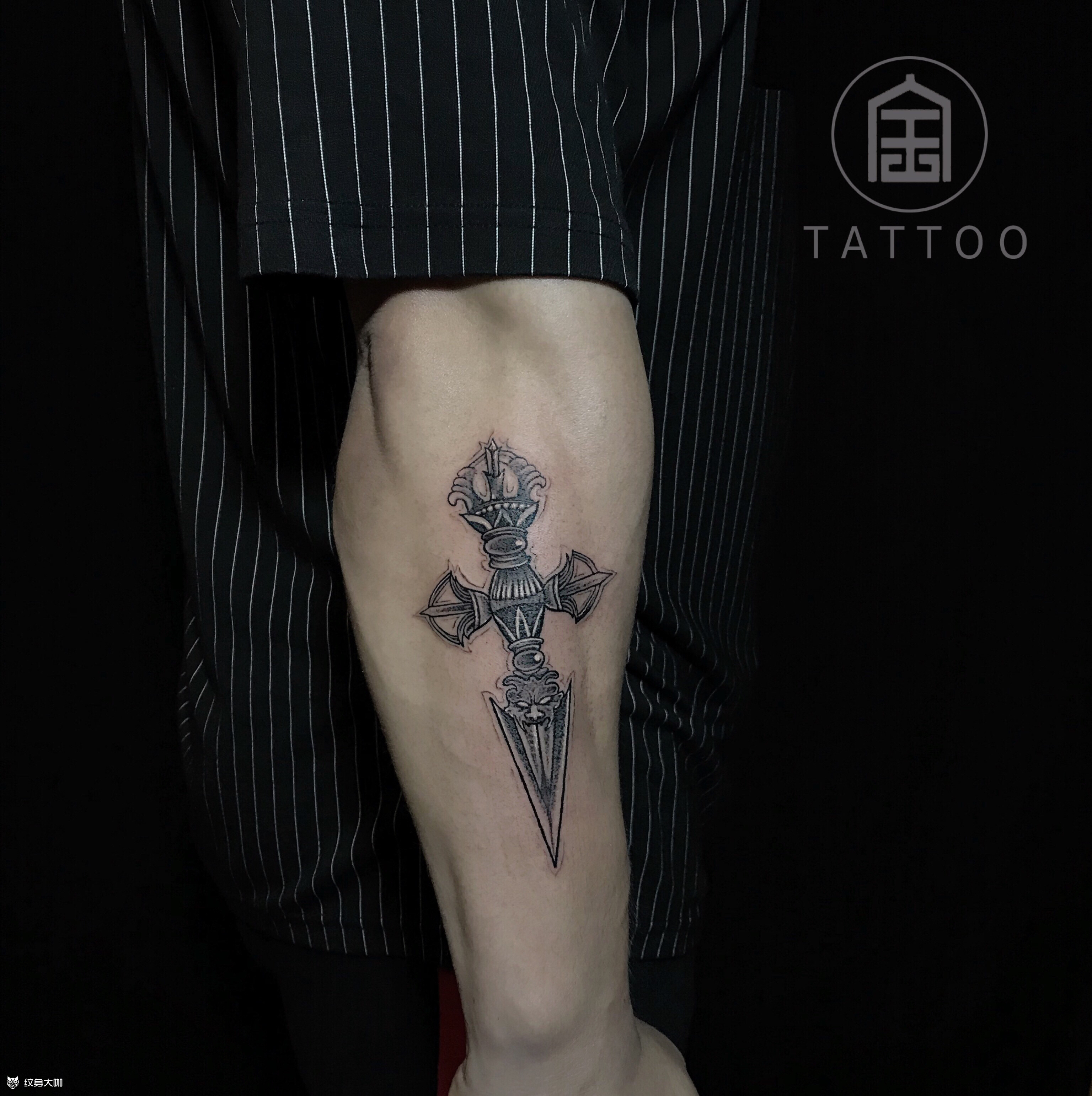 降魔杵_纹身图案手稿图片_阿强的纹身作品集