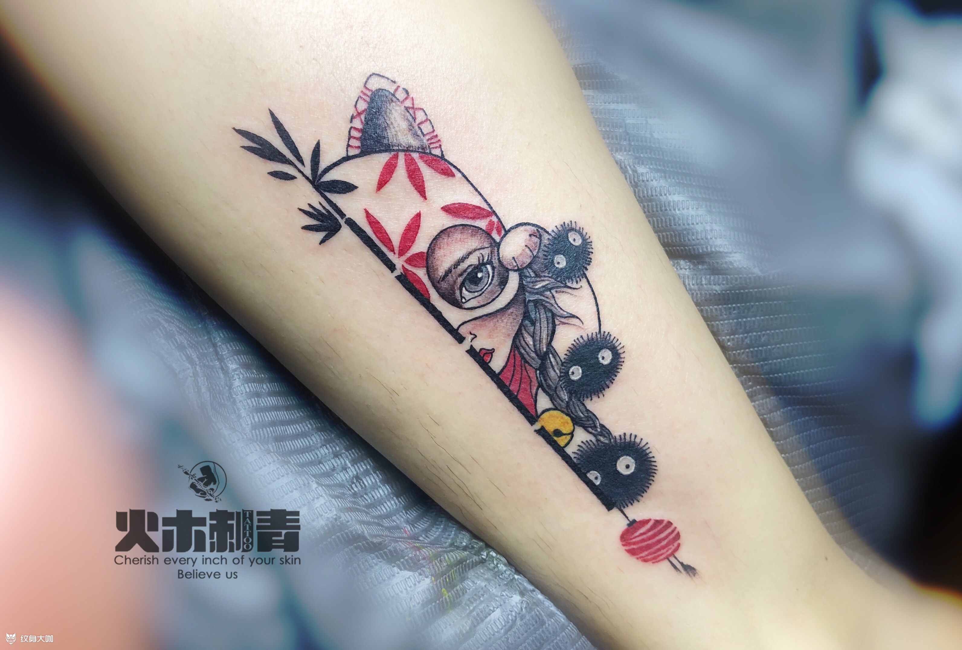 小腿内侧,猫女孩_纹身图案手稿图片_胖花的纹身作品集