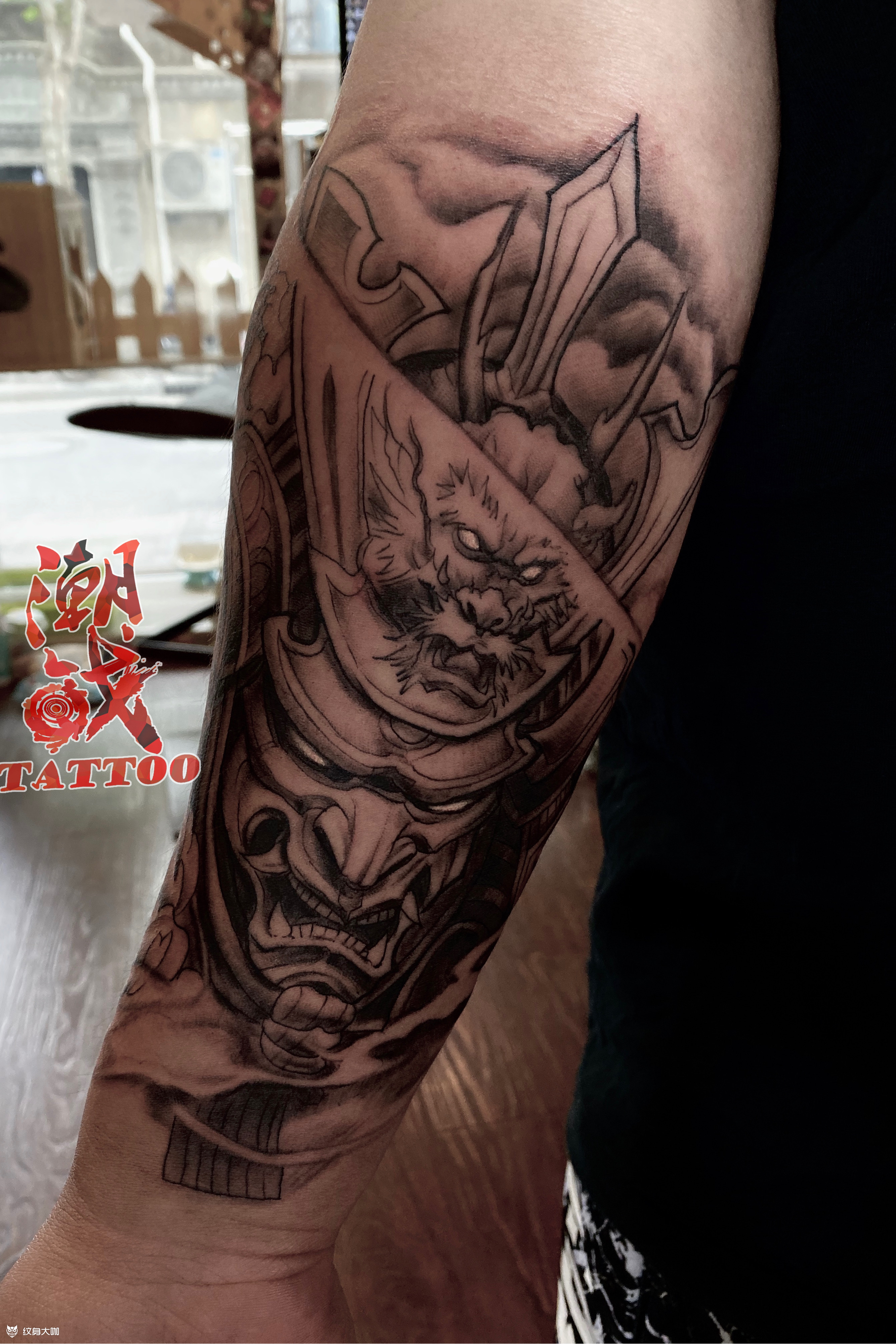 鬼武士_纹身图案手稿图片_小弥弥的纹身作品集