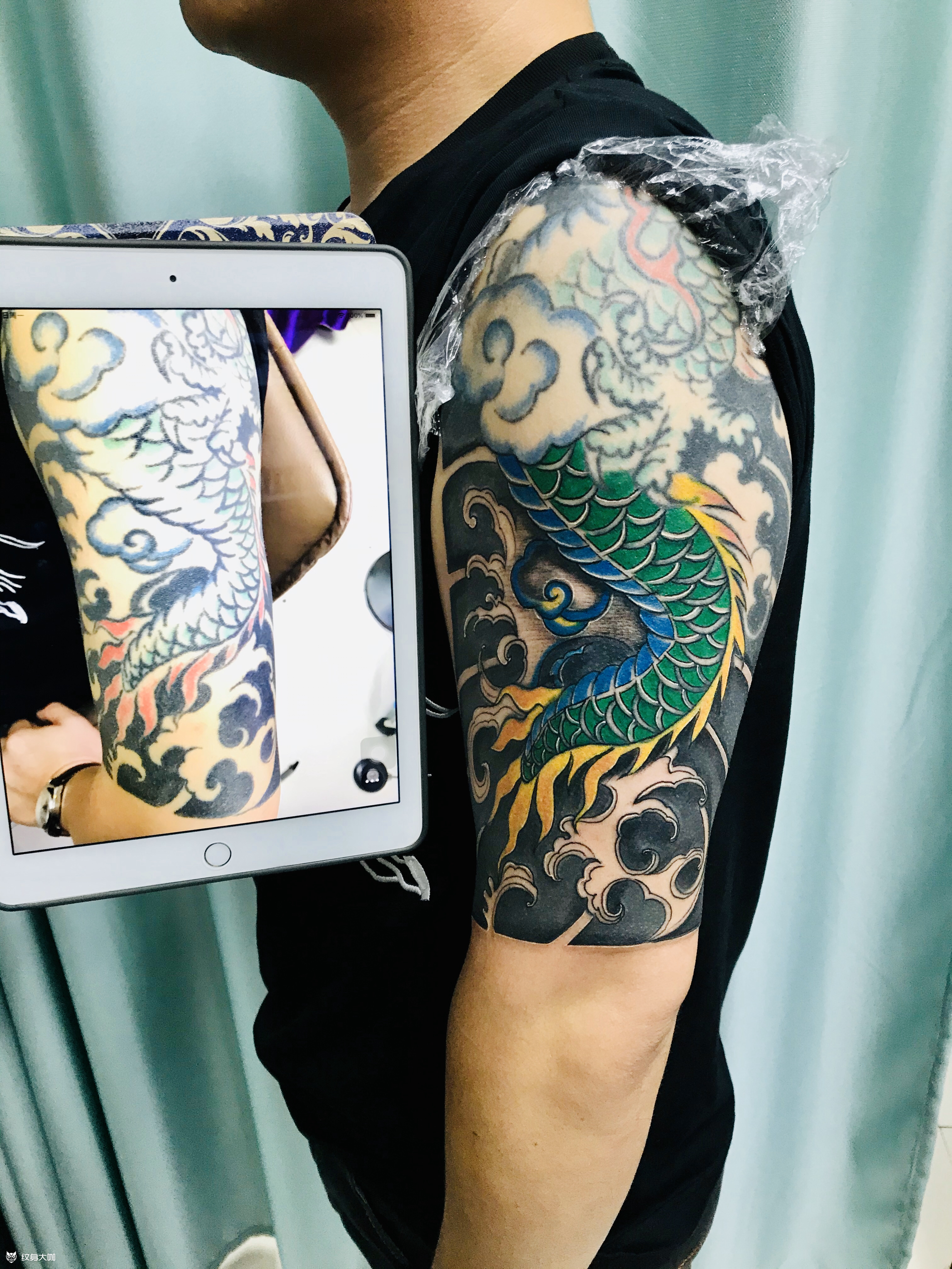 dl 老龙尾翻新_纹身图案手稿图片_姜华山的纹身作品集