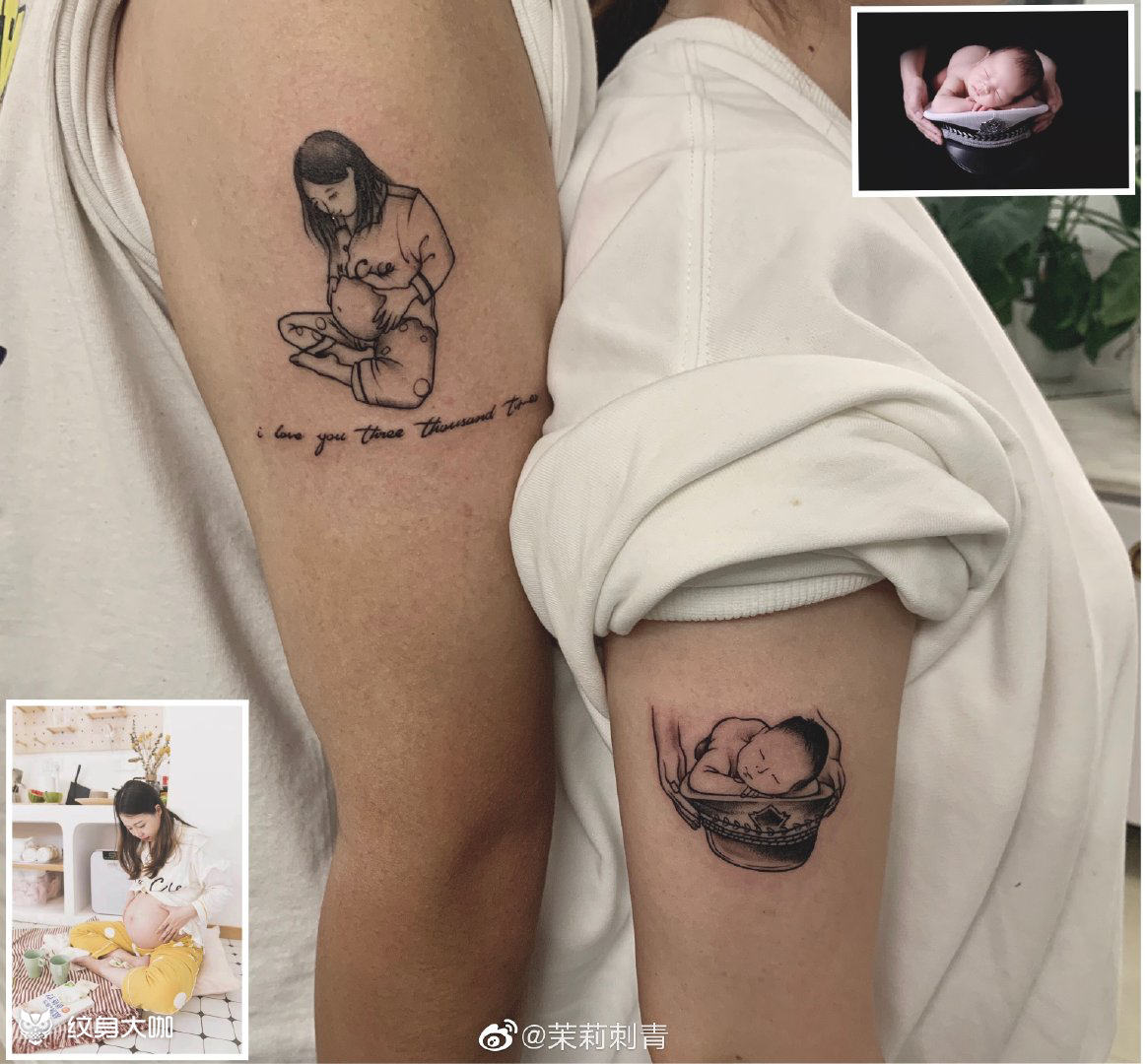 家人_纹身图案手稿图片_茉莉的纹身作品集