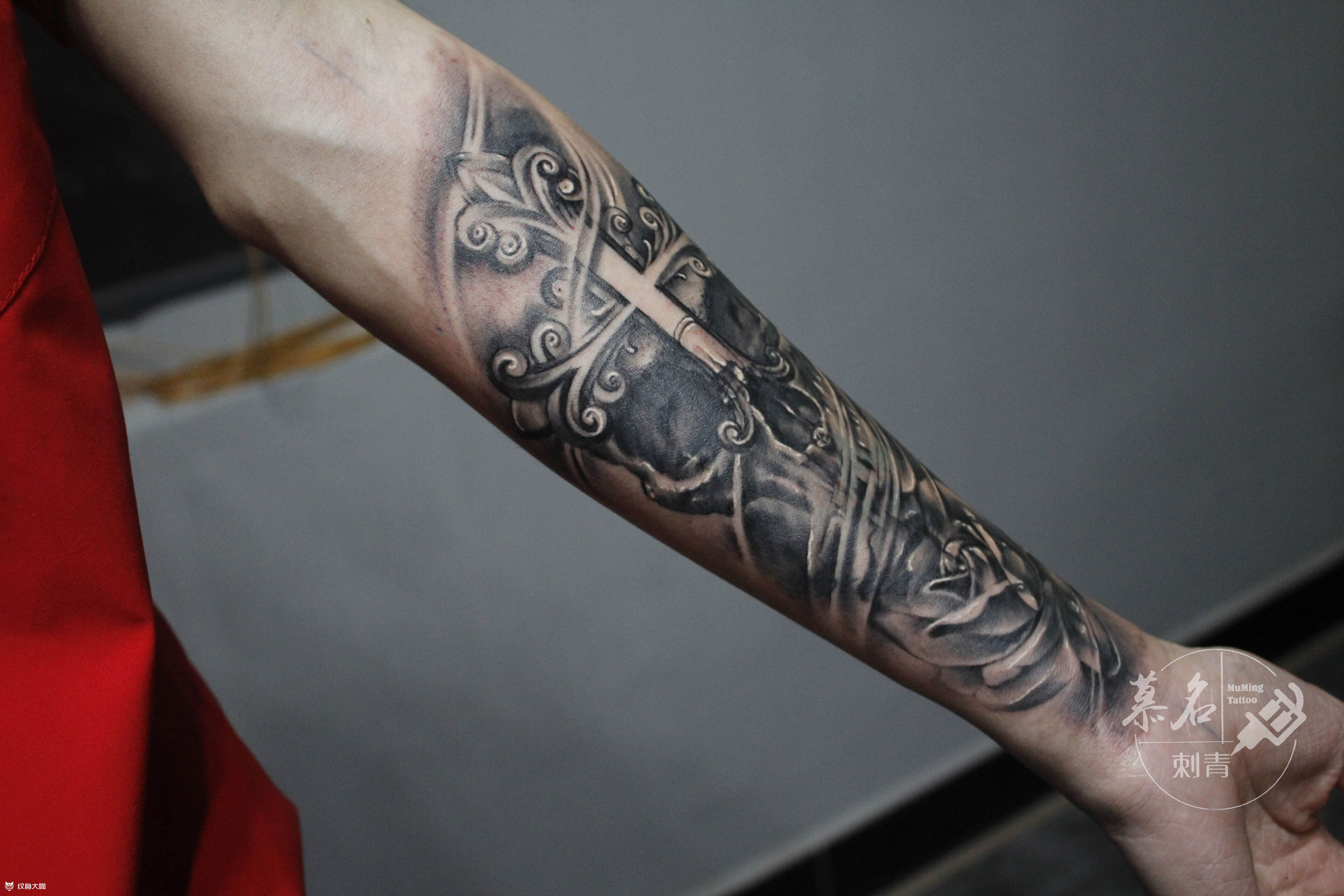 骷髅十字架_纹身图案手稿图片_tattoo铭的纹身作品集