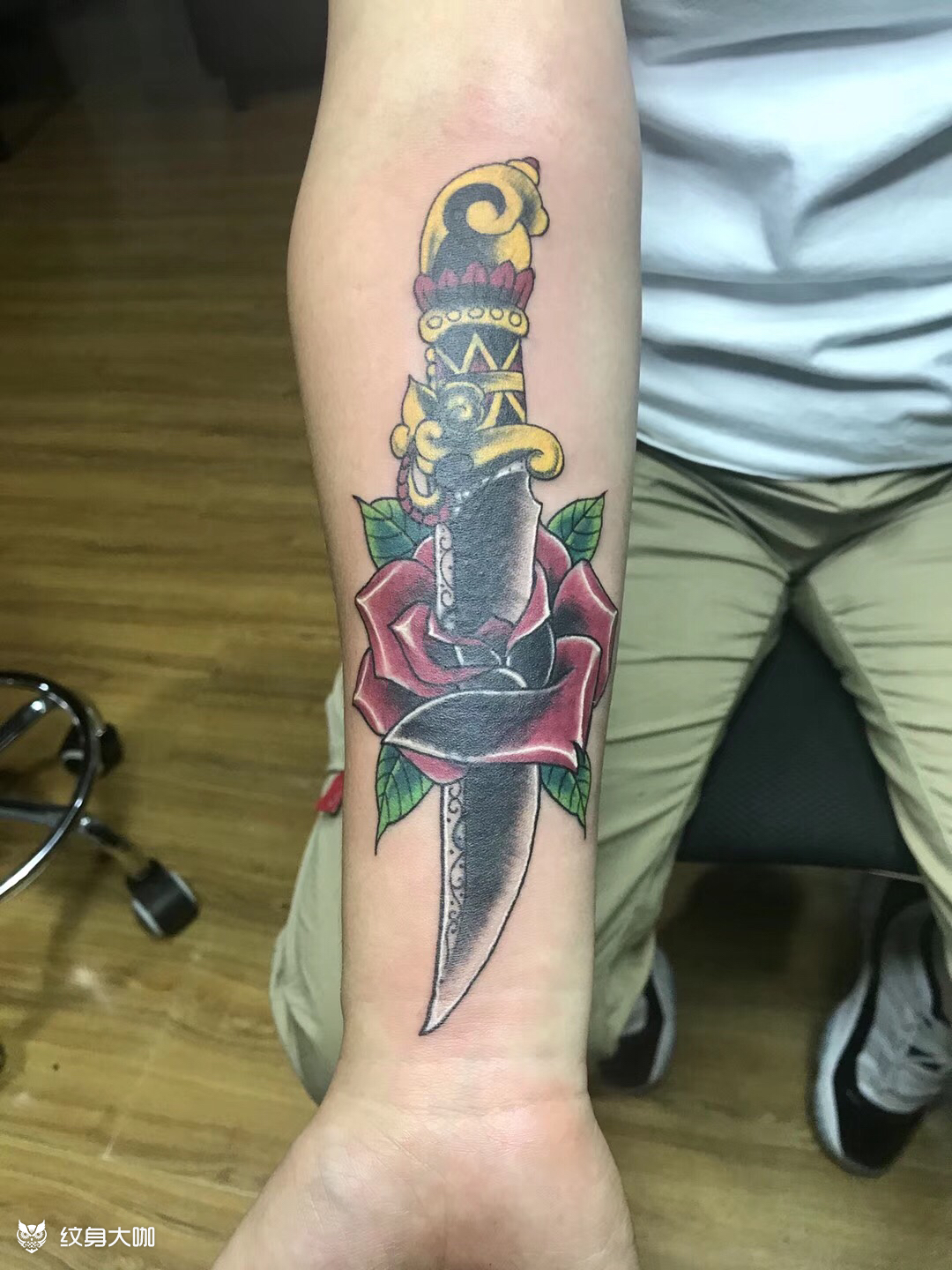 遮盖后～刀玫瑰_纹身图案手稿图片_小伍的纹身作品集