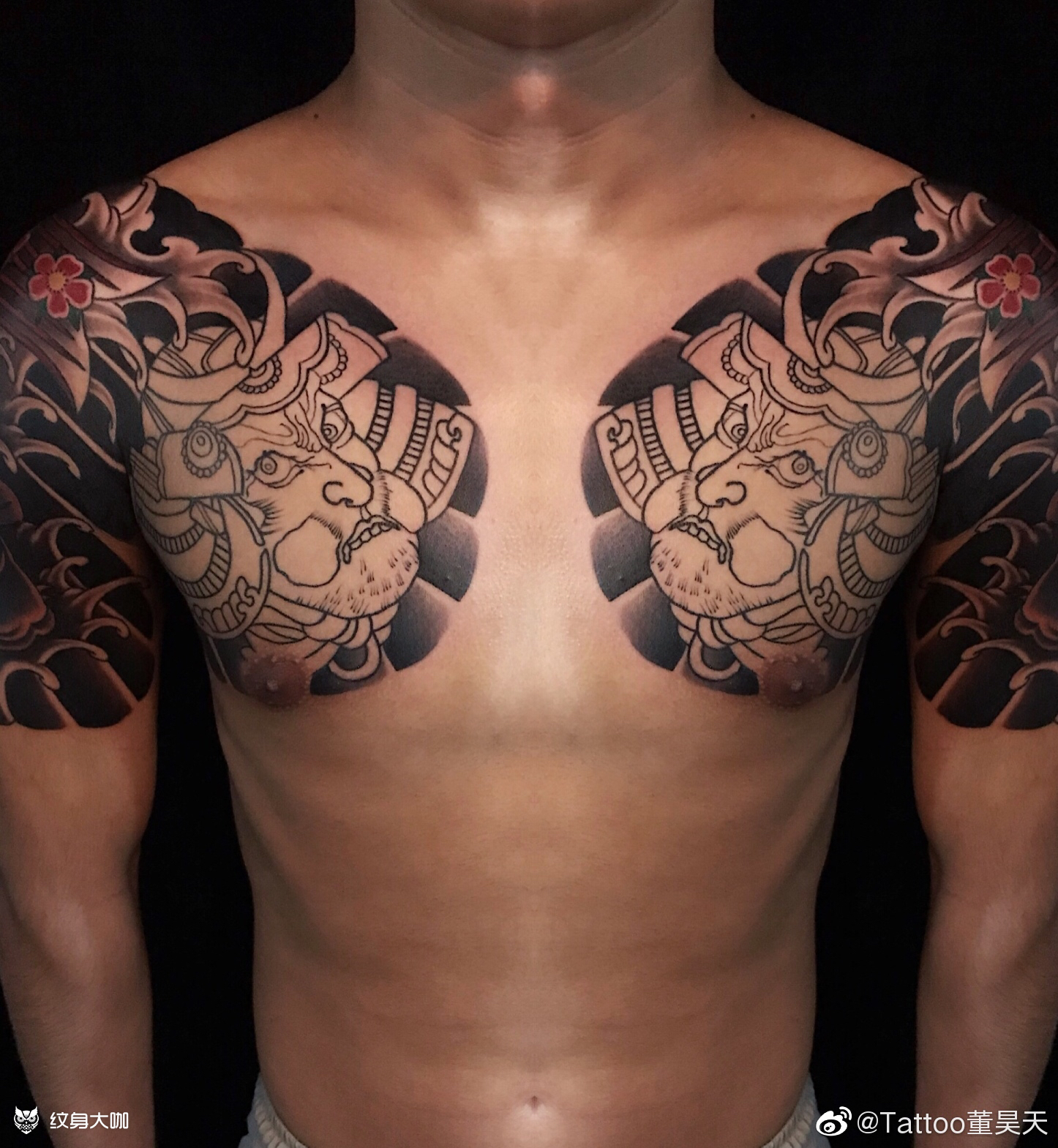 老传统武士半甲纹身