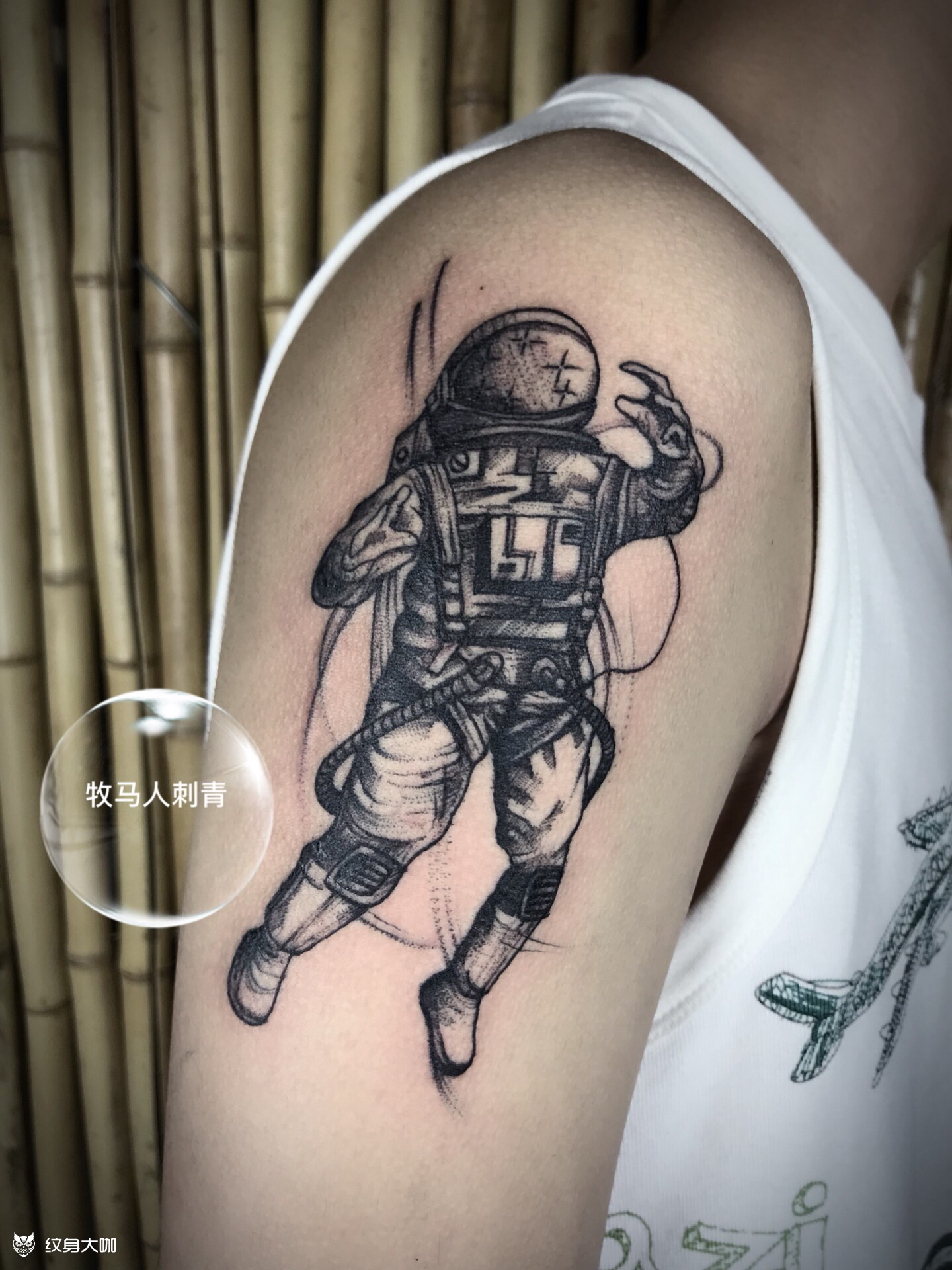 宇航员_纹身图案手稿图片_峰哥的纹身作品集