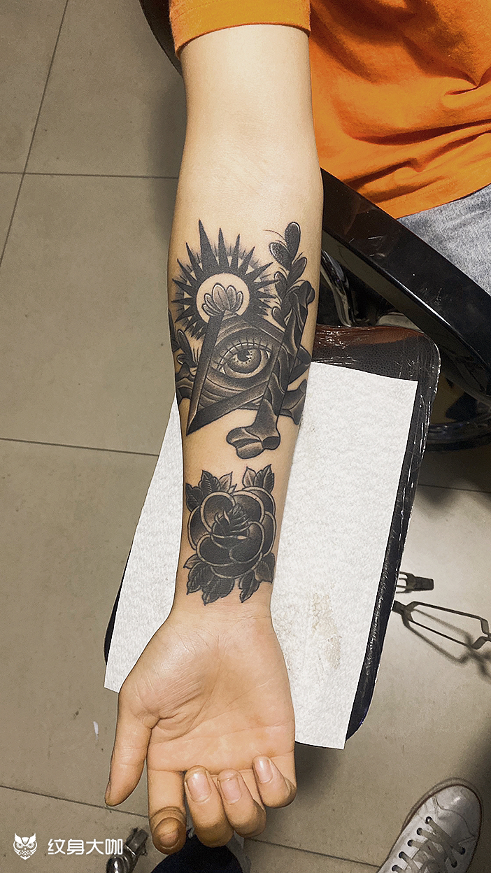 手腕遮盖_纹身图案手稿图片_姜建峰的纹身作品集